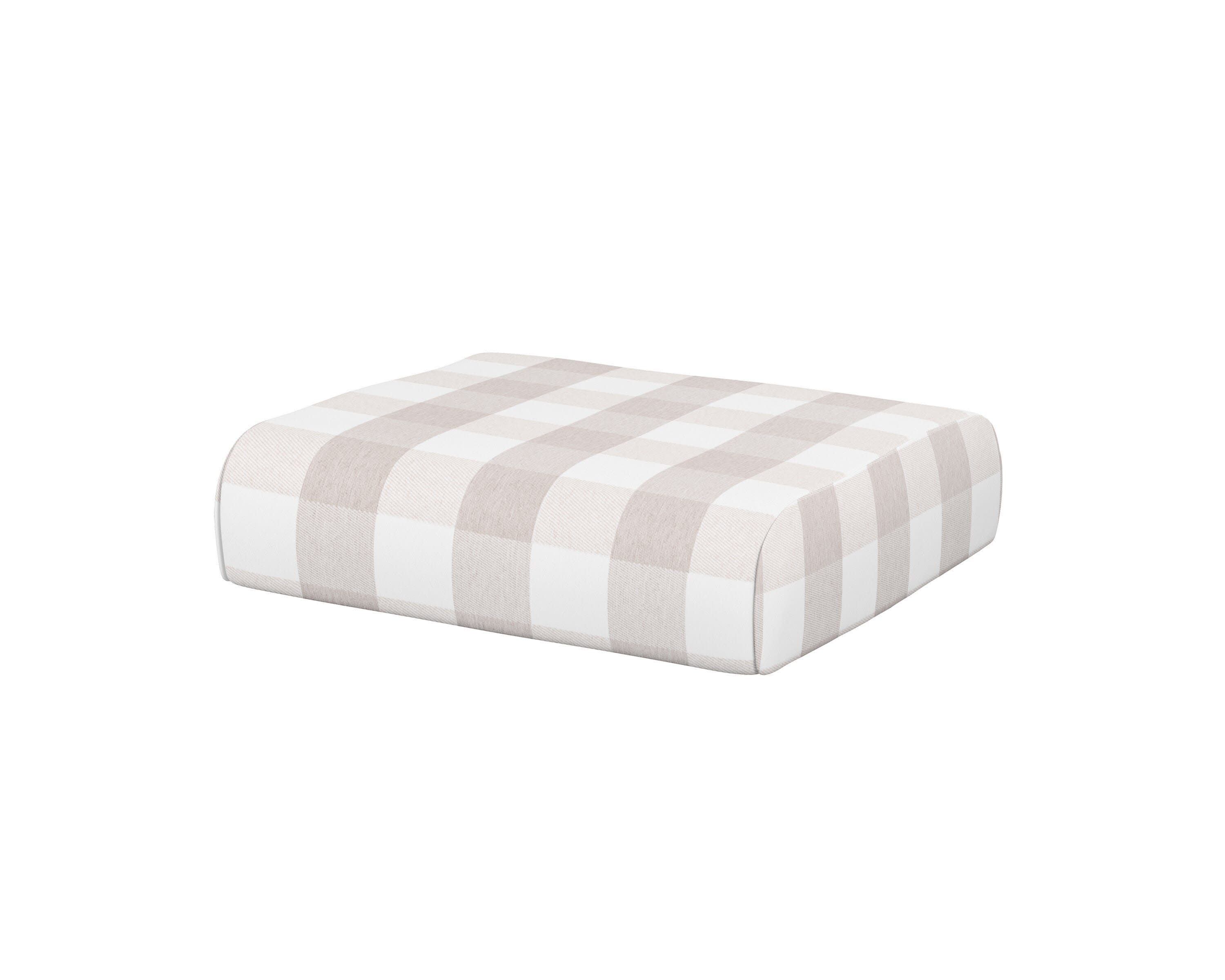 Club Ottoman Cushion in Buffalo Plaid Dune Burlap