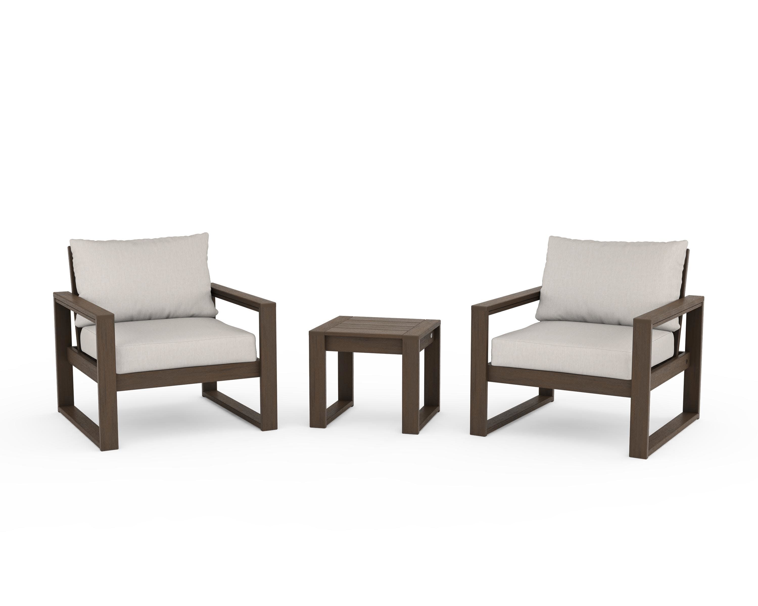EDGE Sectional 3-Piece Deep Seating Set in Kona / Cast Ash