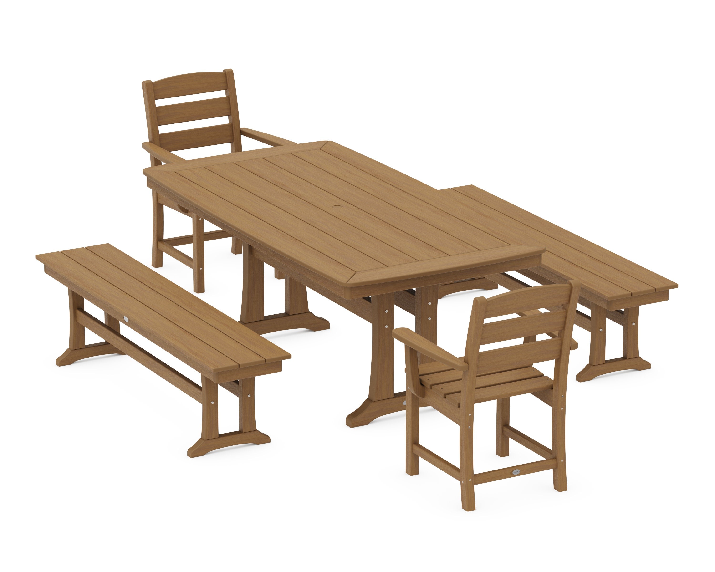 Lakeside 5-Piece Dining Set with Trestle Legs in Natural