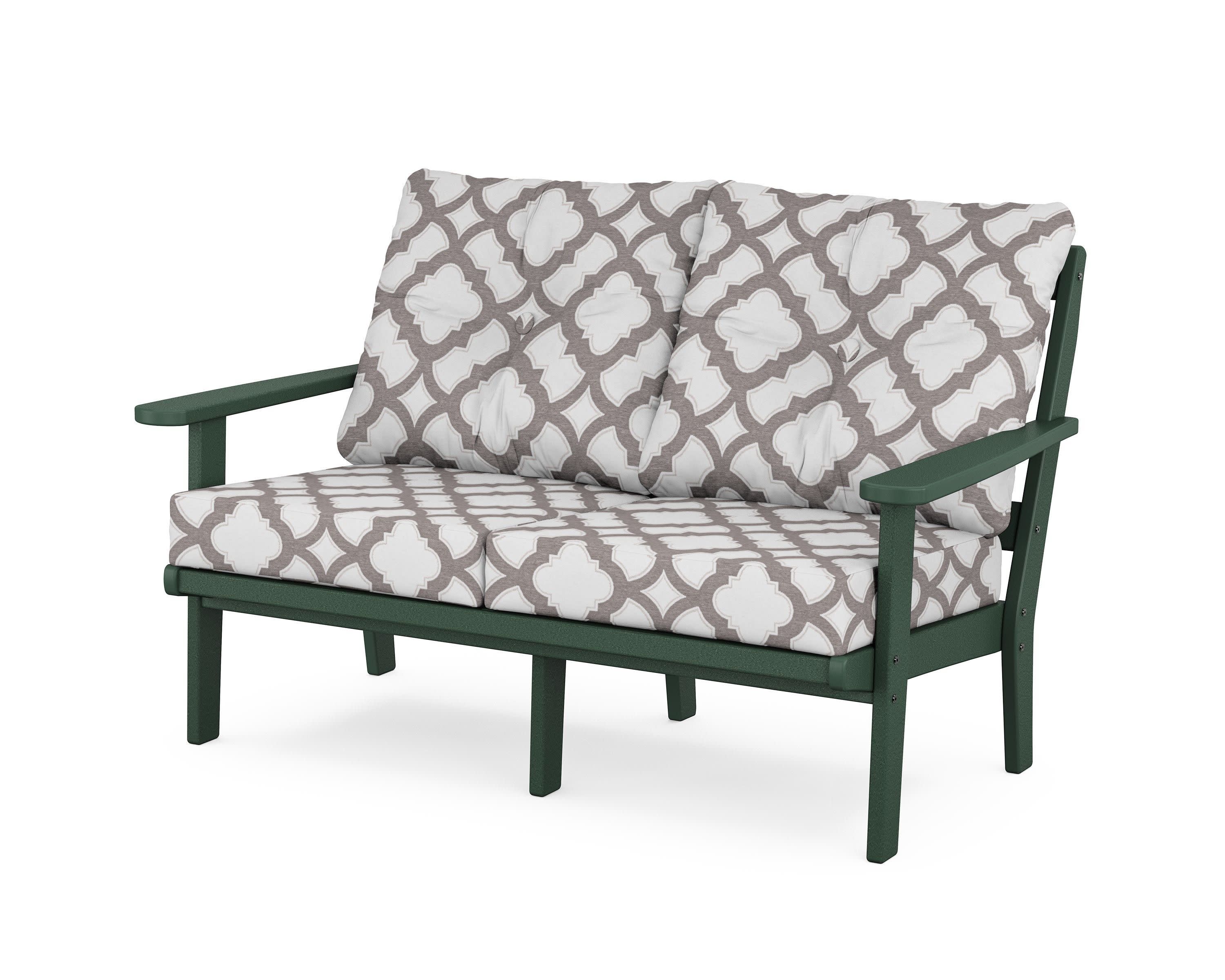 Mission Deep SeatingLoveseat in Green / Trellis Grey Mist
