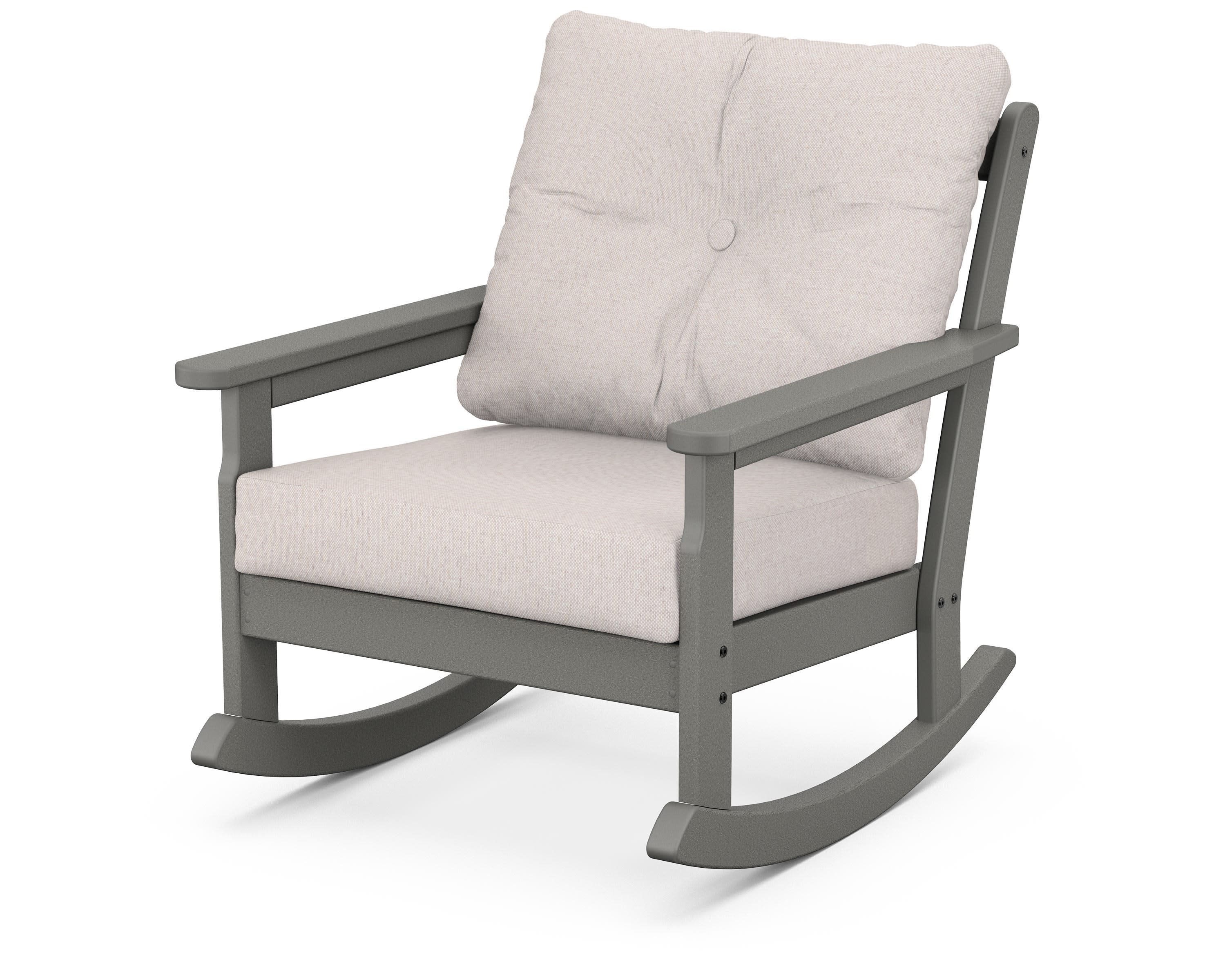 Vineyard Deep Seating Rocking Chair in Mahogany / Navy