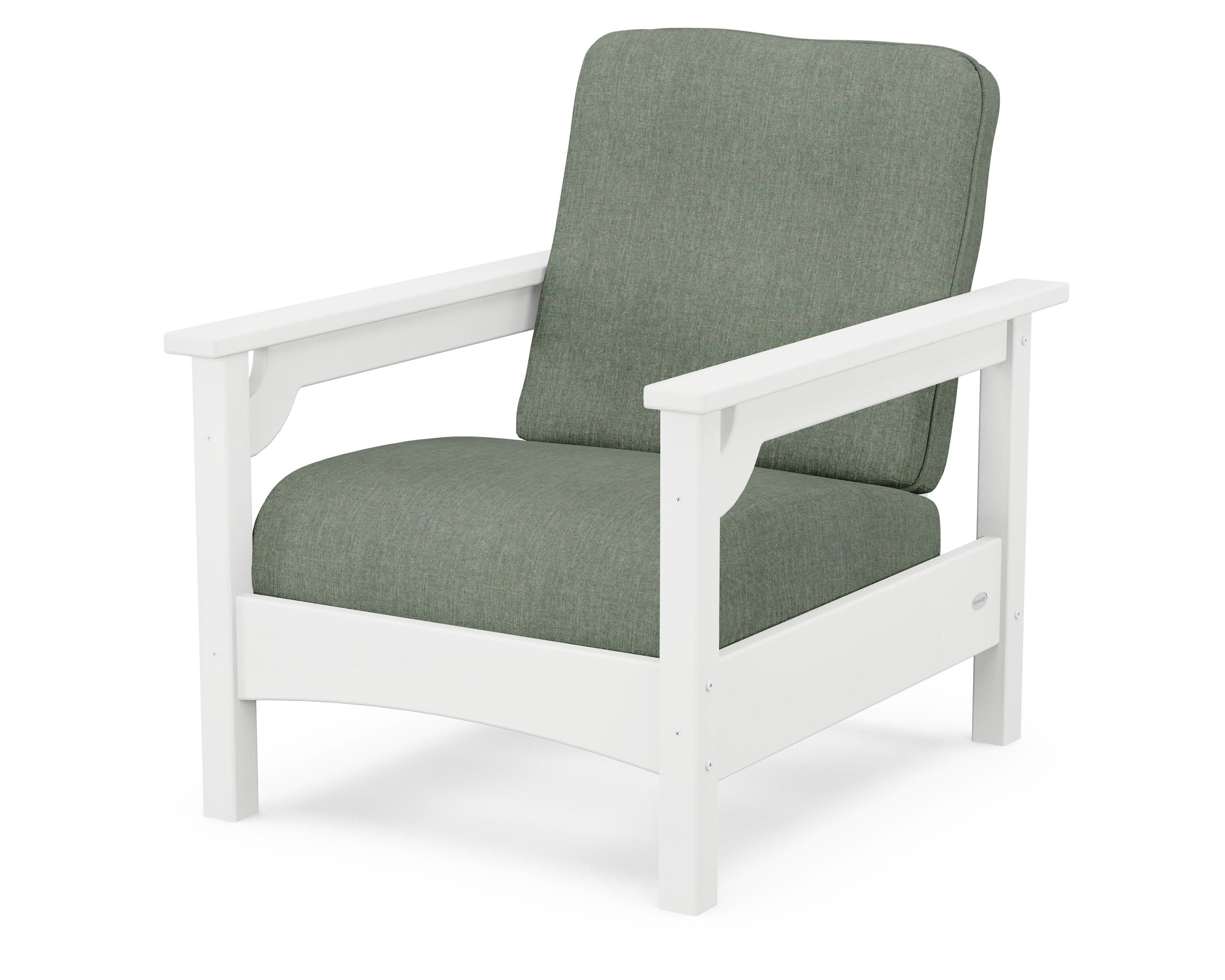 Club Chair in White / Cast Sage