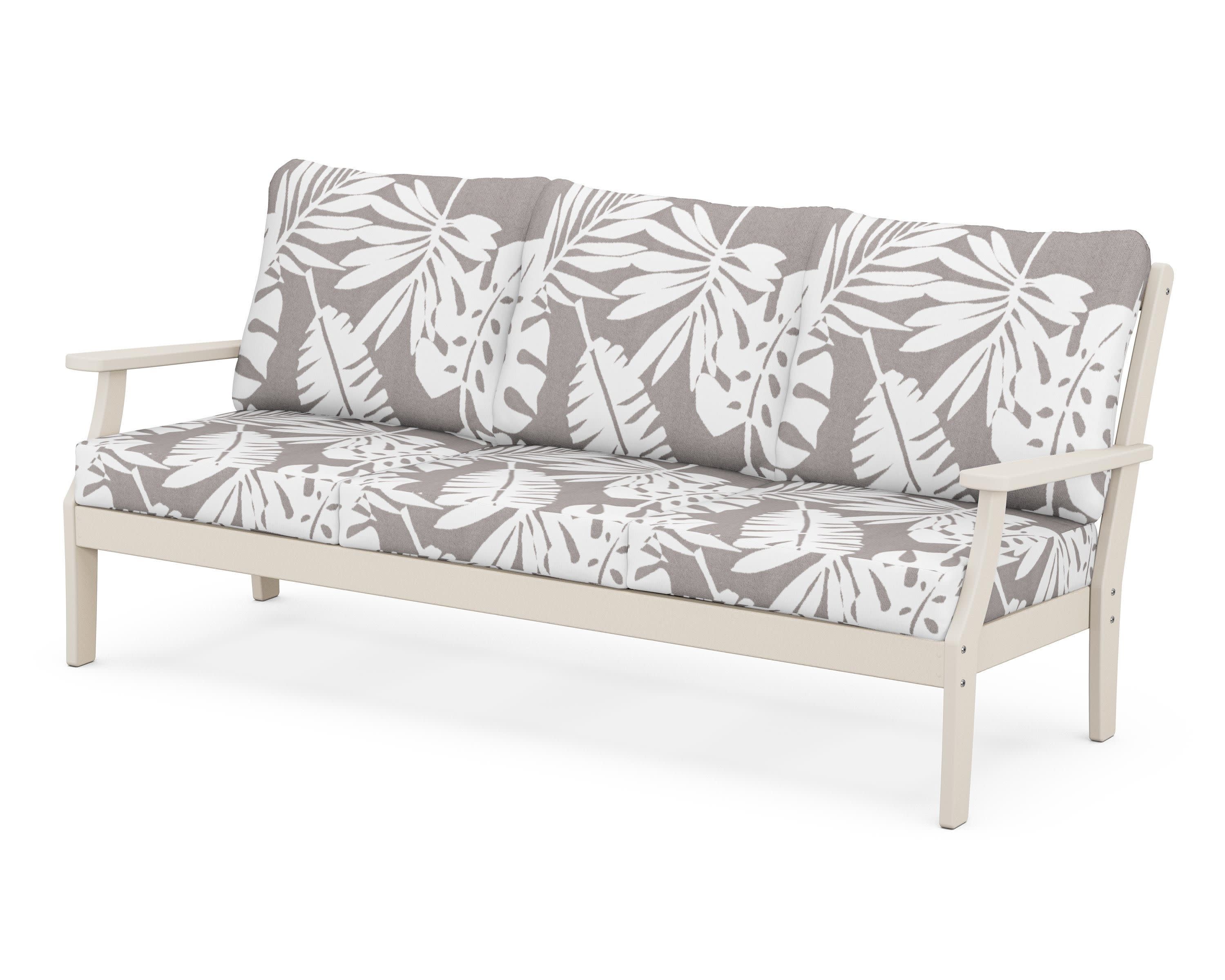 Braxton Deep Seating Sofa in Sand / Leaf Grey Mist