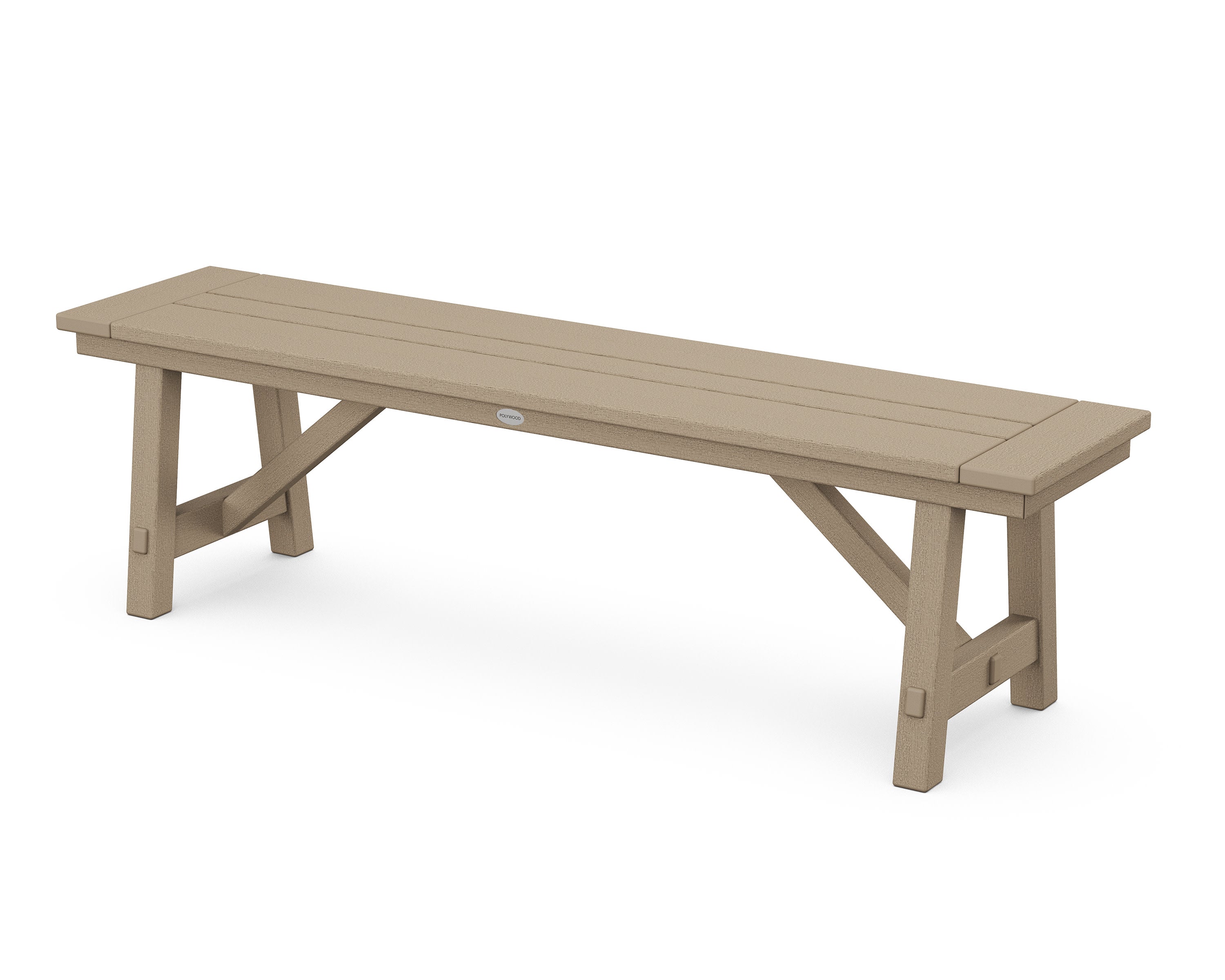 Rustic Farmhouse 60" Backless Bench in Vintage Sahara