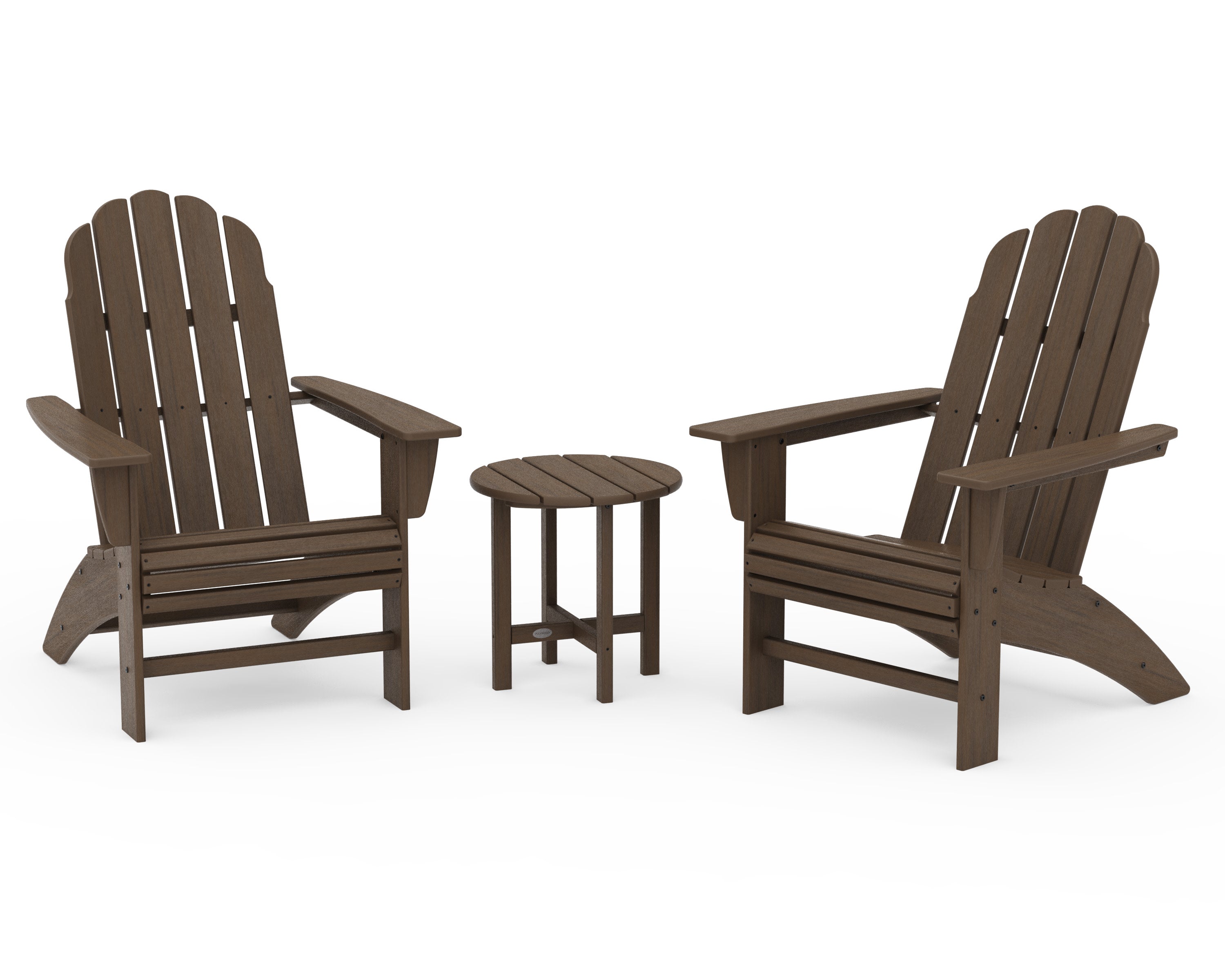 Vineyard 3-Piece Curveback Adirondack Set in Kona