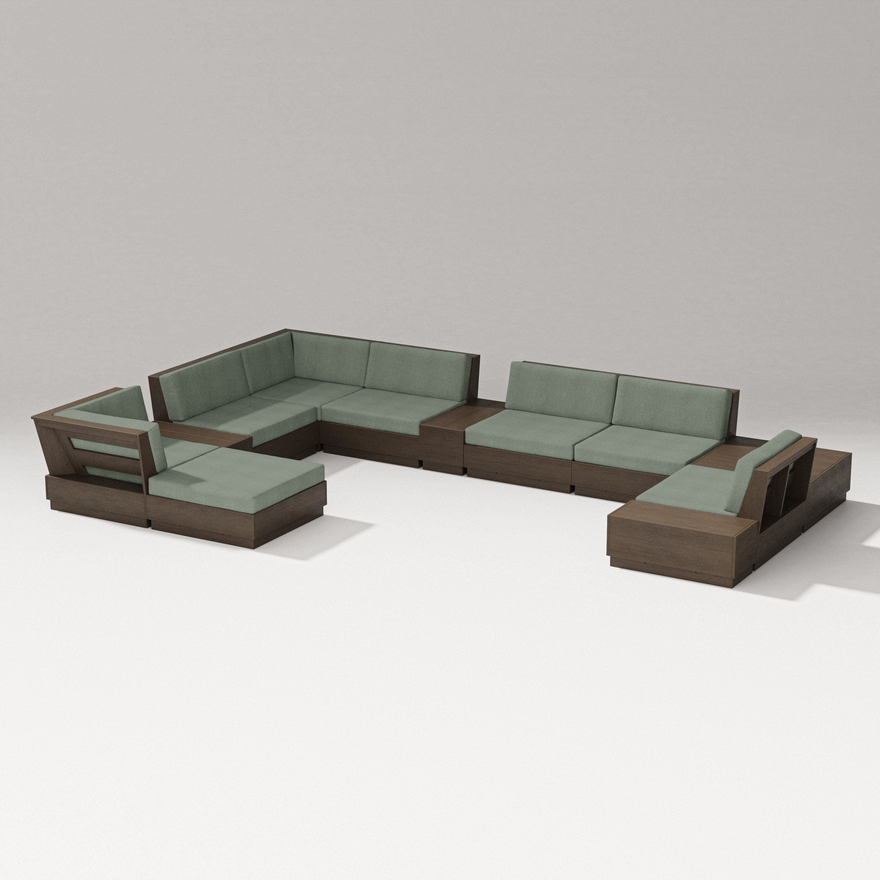 Elevate 12-Piece Conversation Sectional Set in Kona / Cast Sage