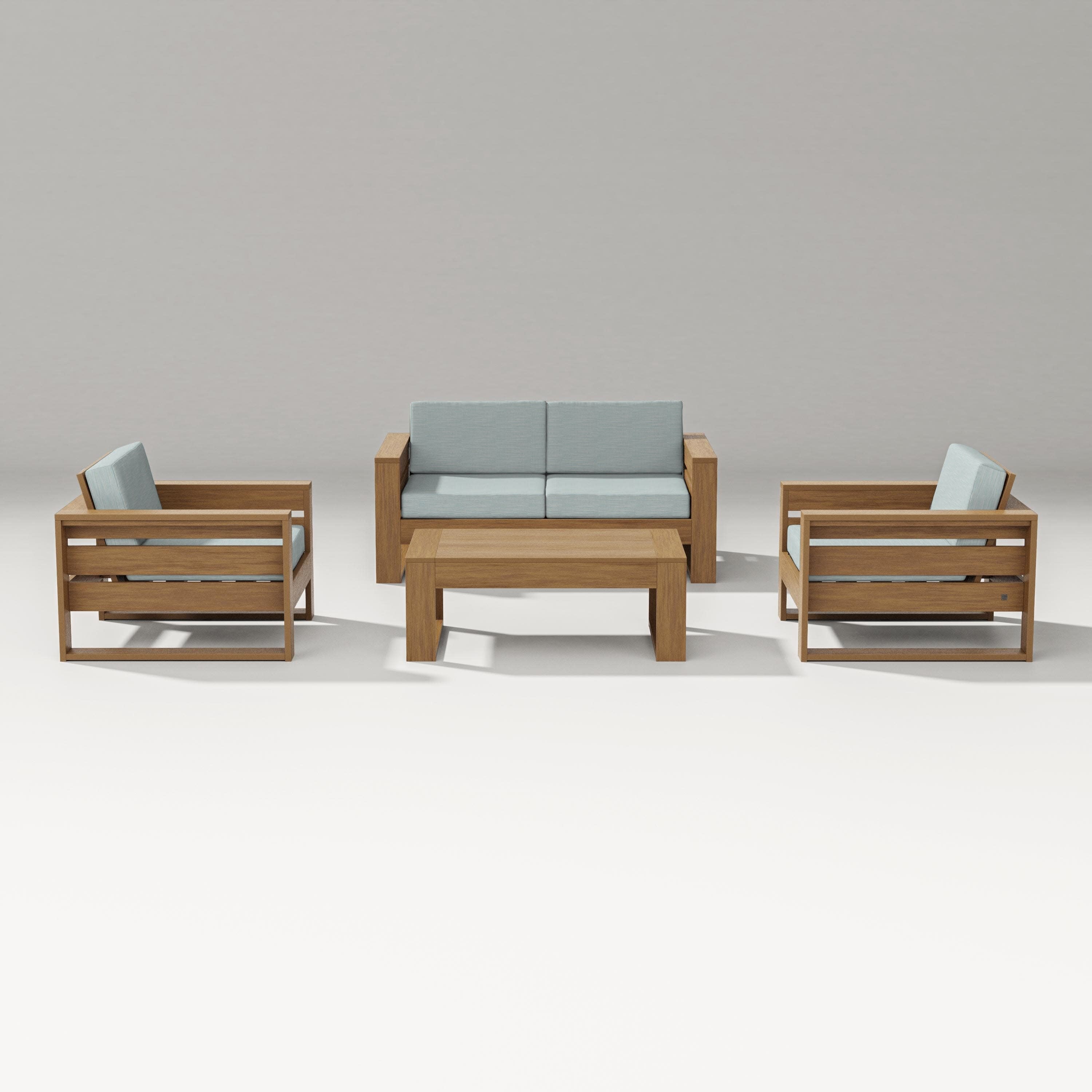 Latitude 4-Piece Lounge Loveseat Set in Natural / Soothe Mist
