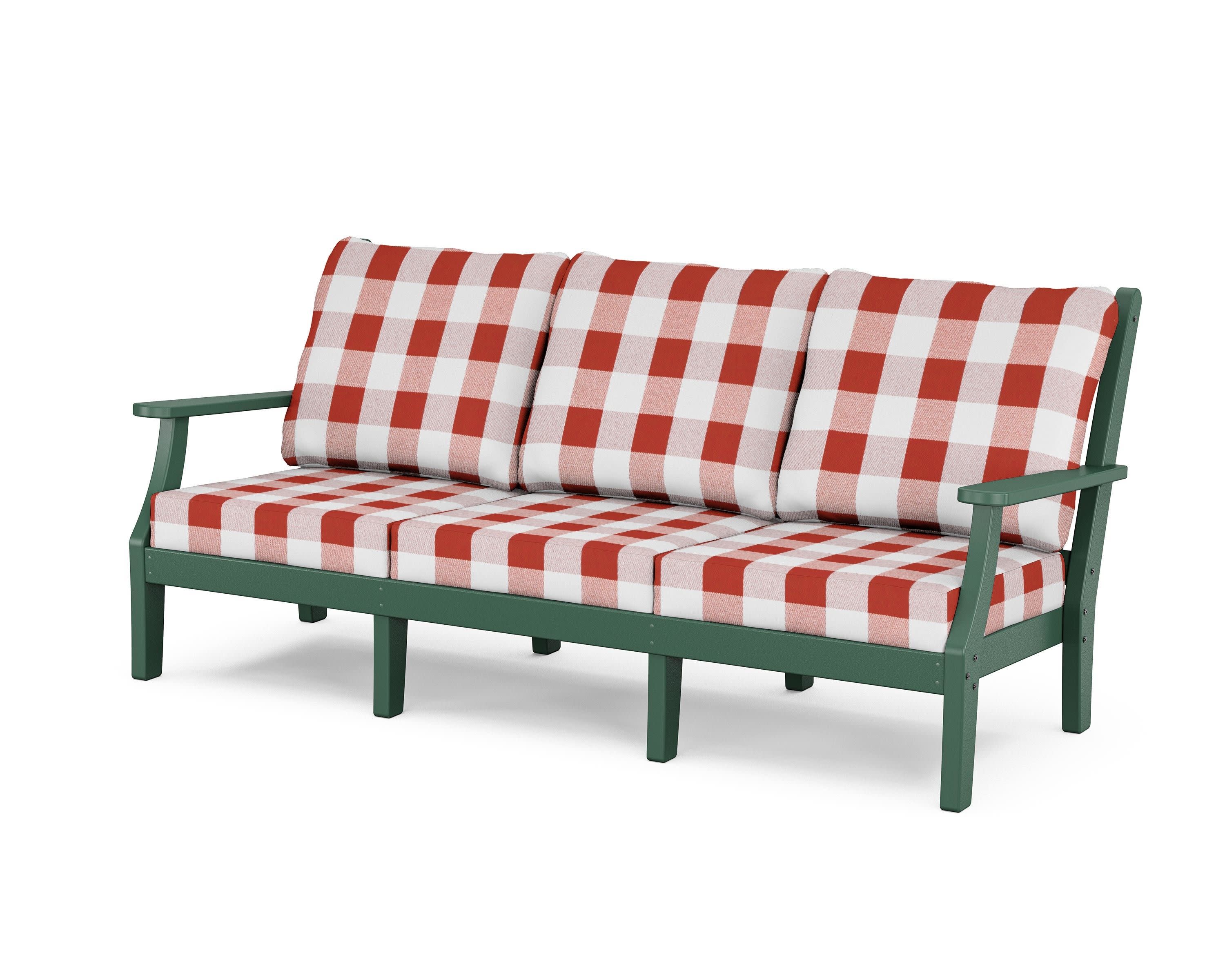 Wovendale Deep Seating Sofa in Green / Buffalo Plaid Crimson