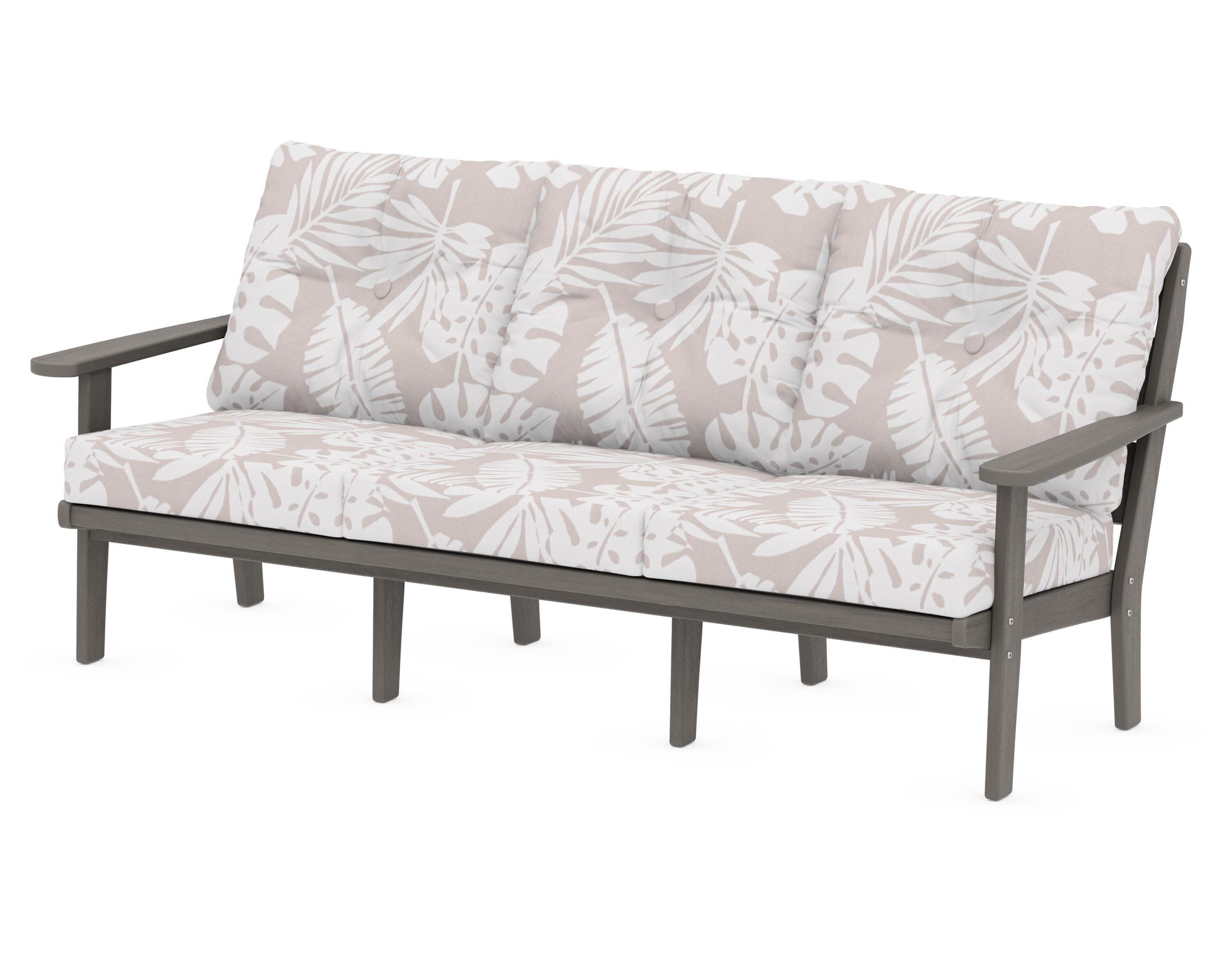Lakeside Deep Seating Sofa in Driftwood / Leaf Dune Burlap
