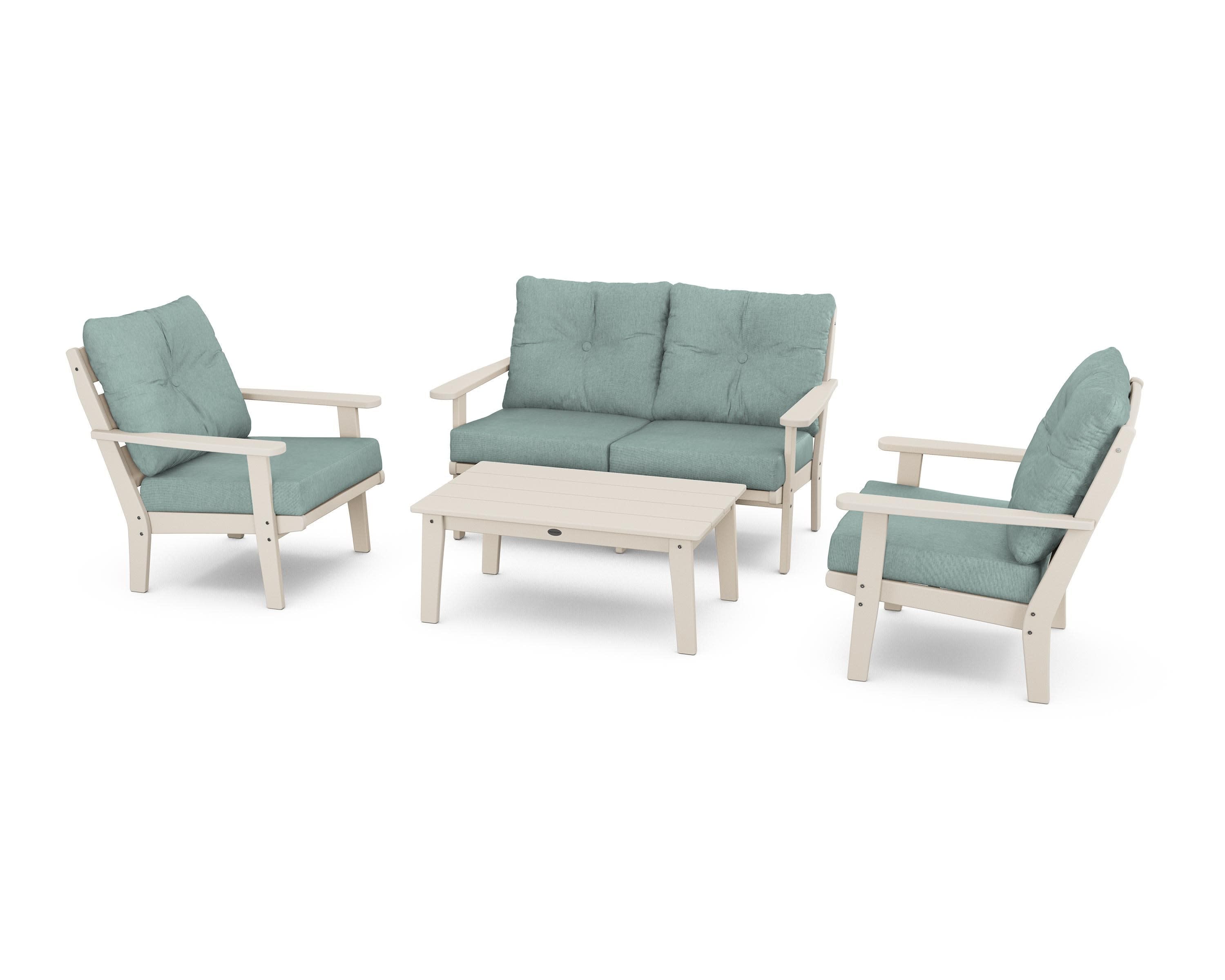 Lakeside 4-Piece Deep Seating Set in Sand / Glacier Spa