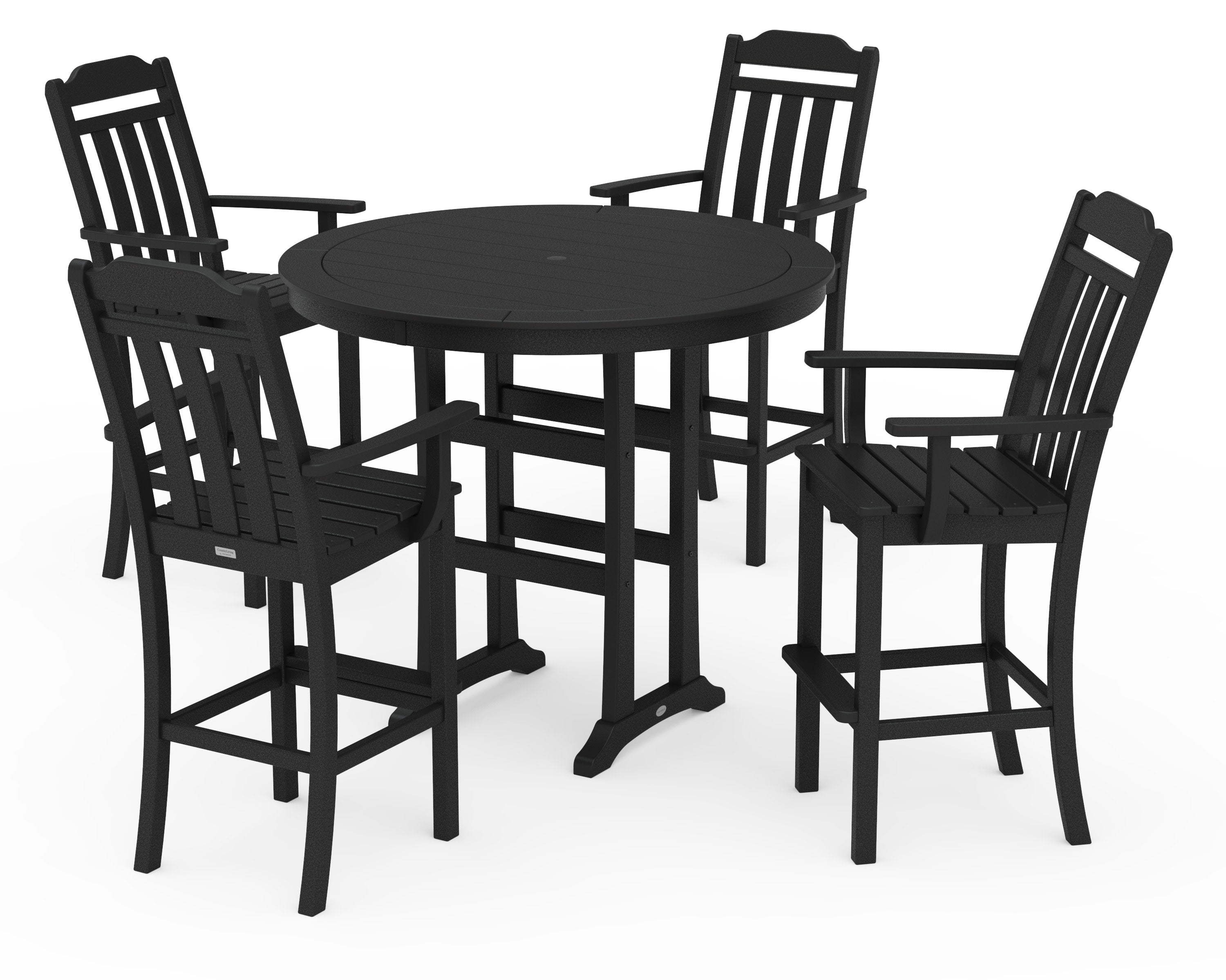 Cottage 5-Piece Round Bar Set in Black