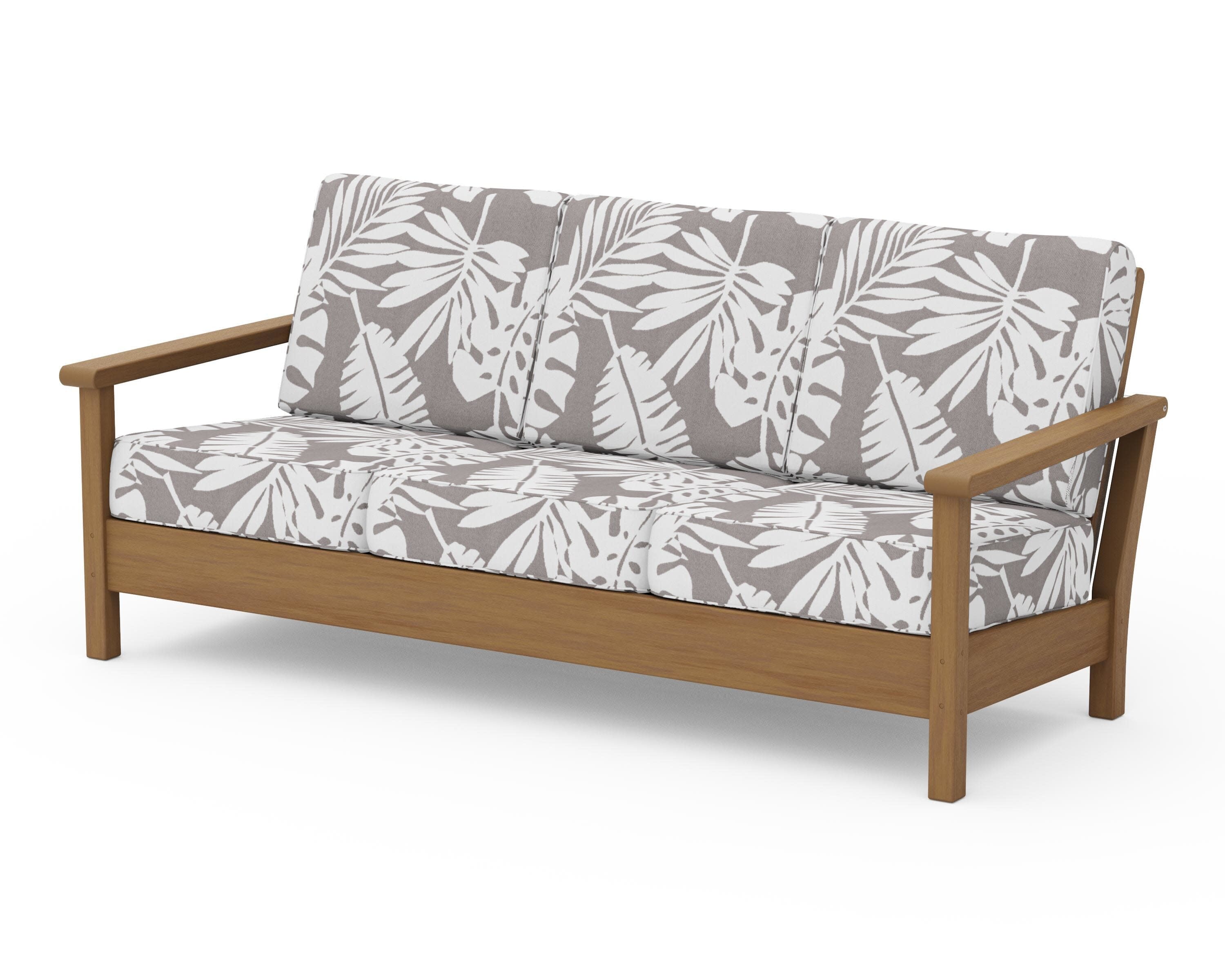 Harbour Deep Seating Sofa in Natural / Leaf Grey Mist