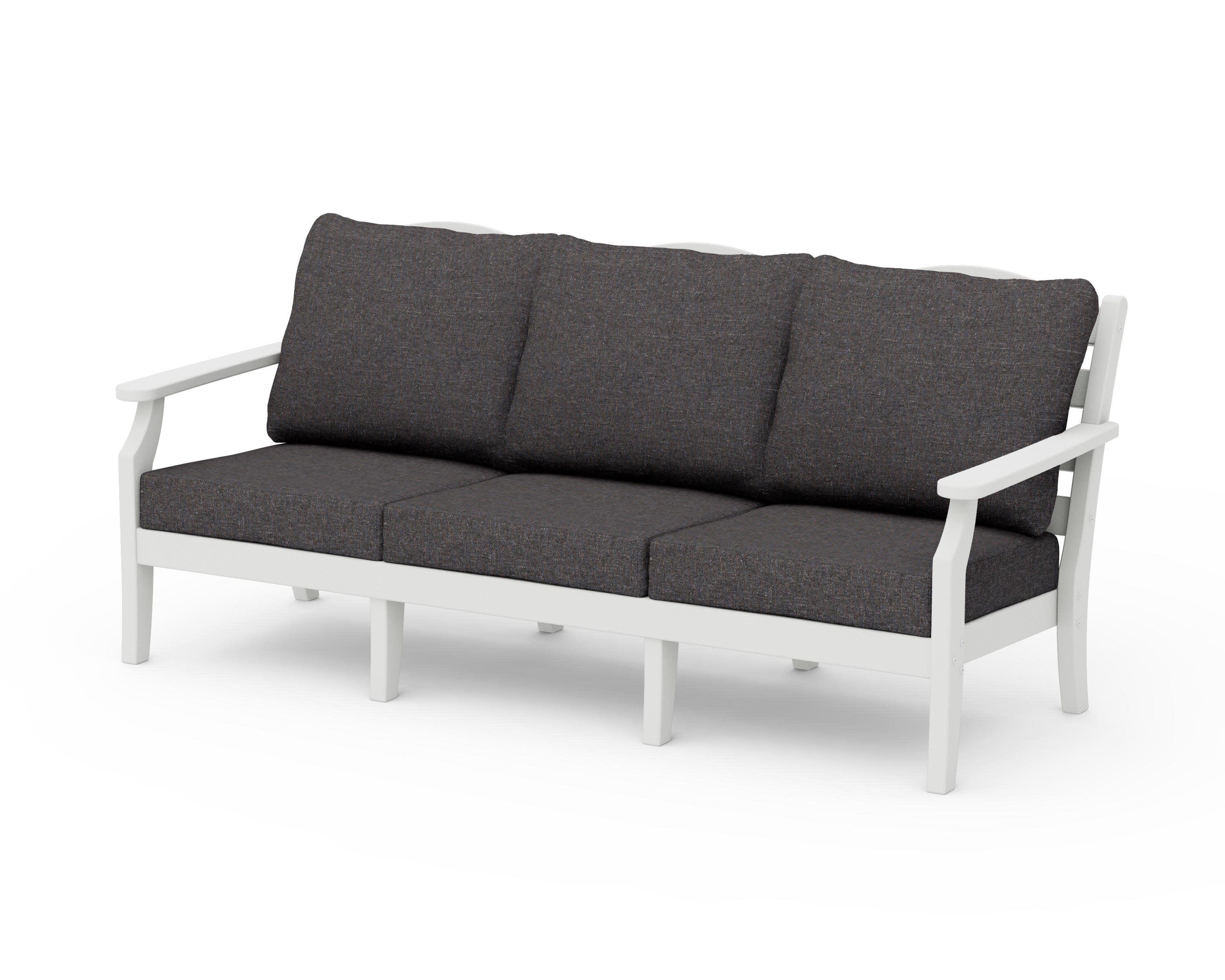 Savannah Deep Seating Sofa in Vintage White / Ash Charcoal