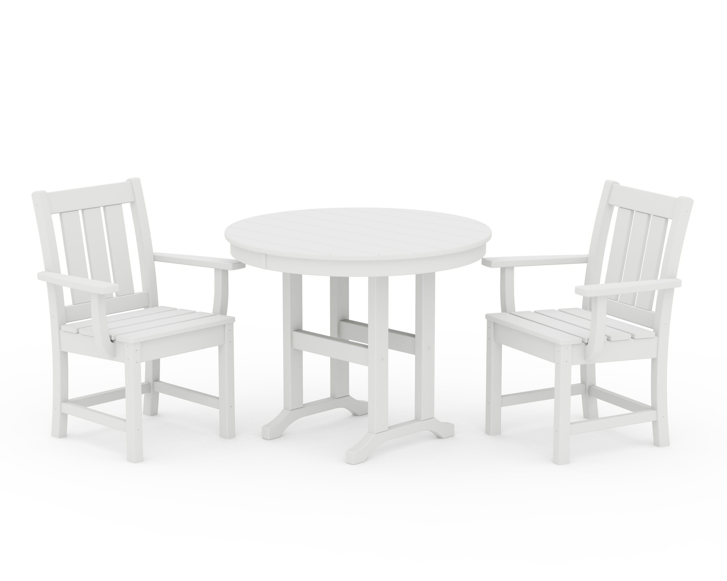 Oxford 3-Piece Farmhouse Dining Set in White