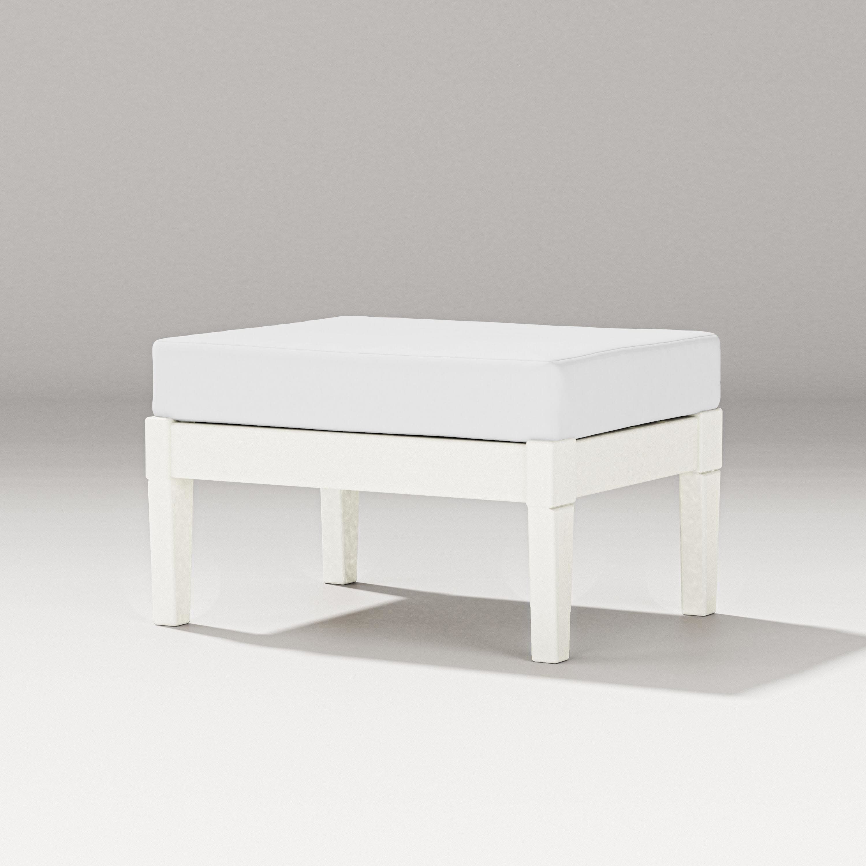 Estate Lounge Ottoman in Vintage White / Natural