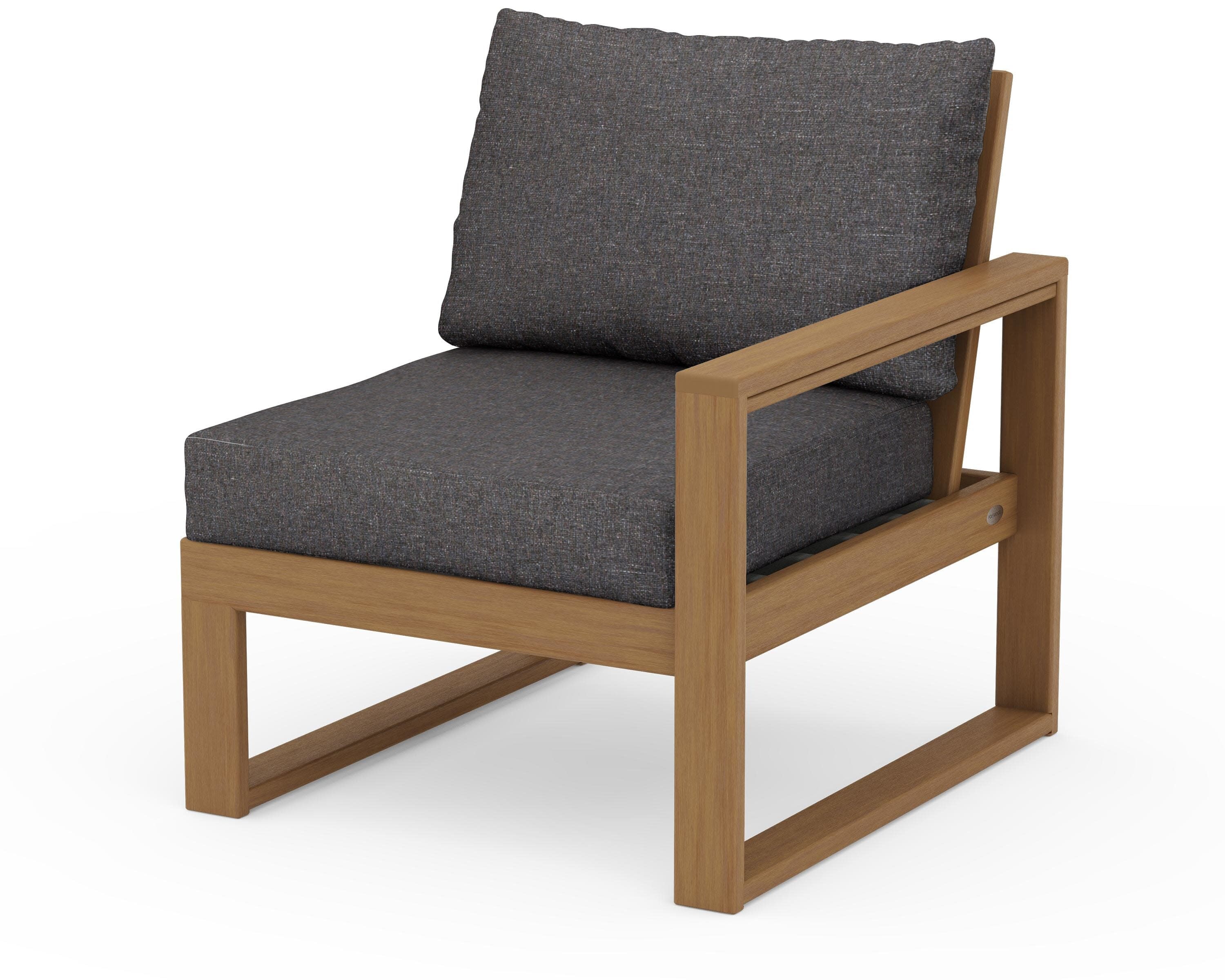 EDGE Modular Right Arm Chair in Natural / Ash Charcoal
