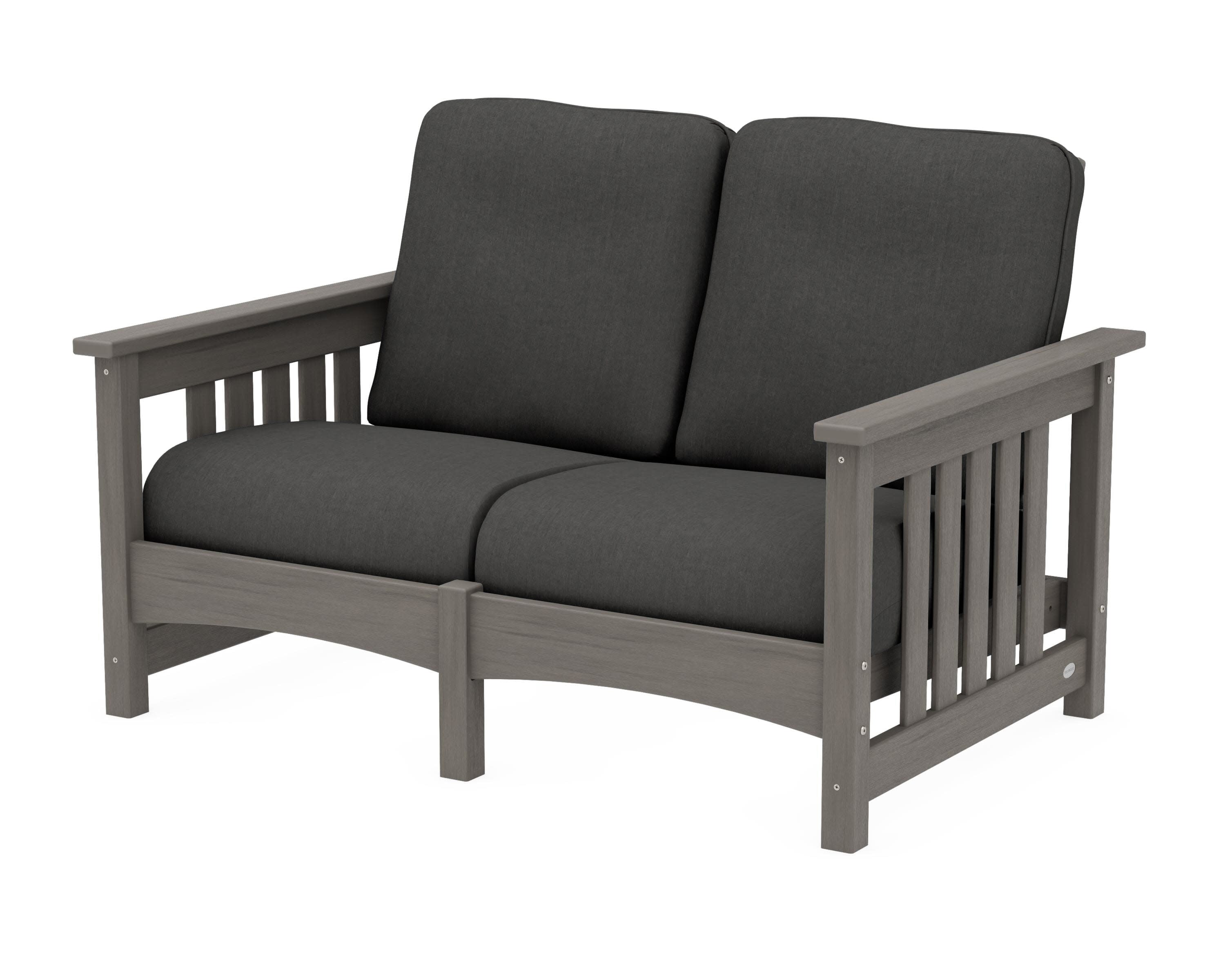 Club Mission Loveseat in Driftwood / Spectrum Carbon
