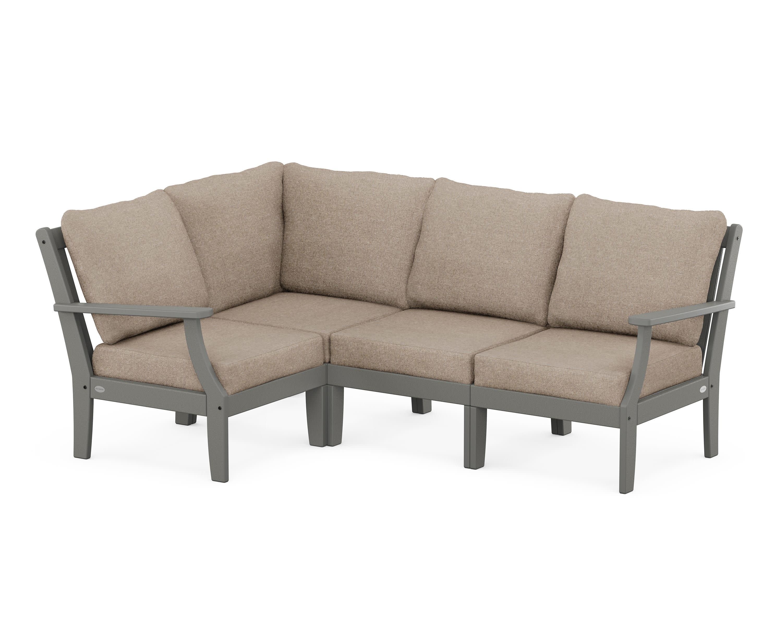Braxton Modular 4-Piece Deep Seating Set in Slate Grey / Spiced Burlap