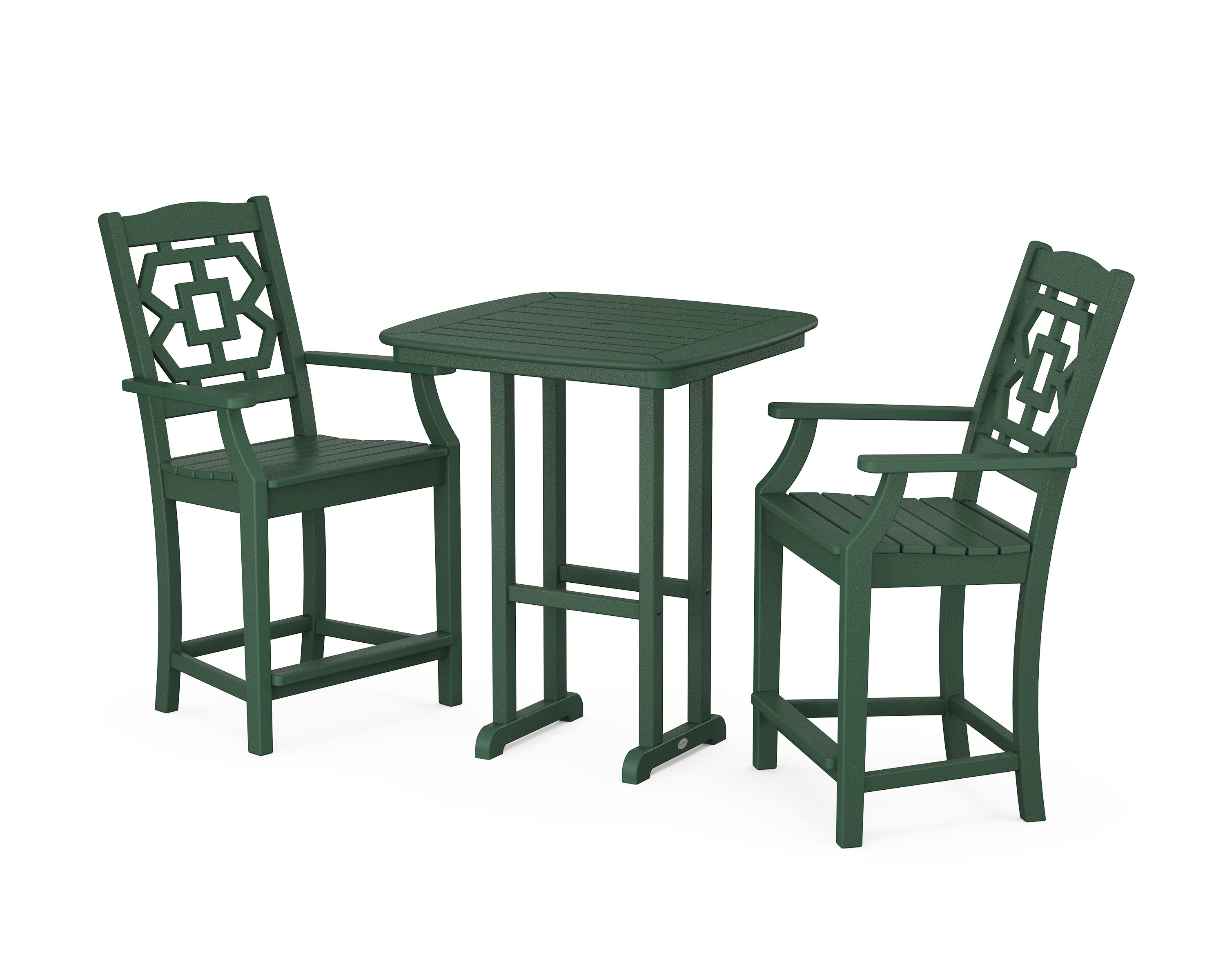 Chinoiserie 3-Piece Counter Set in Green