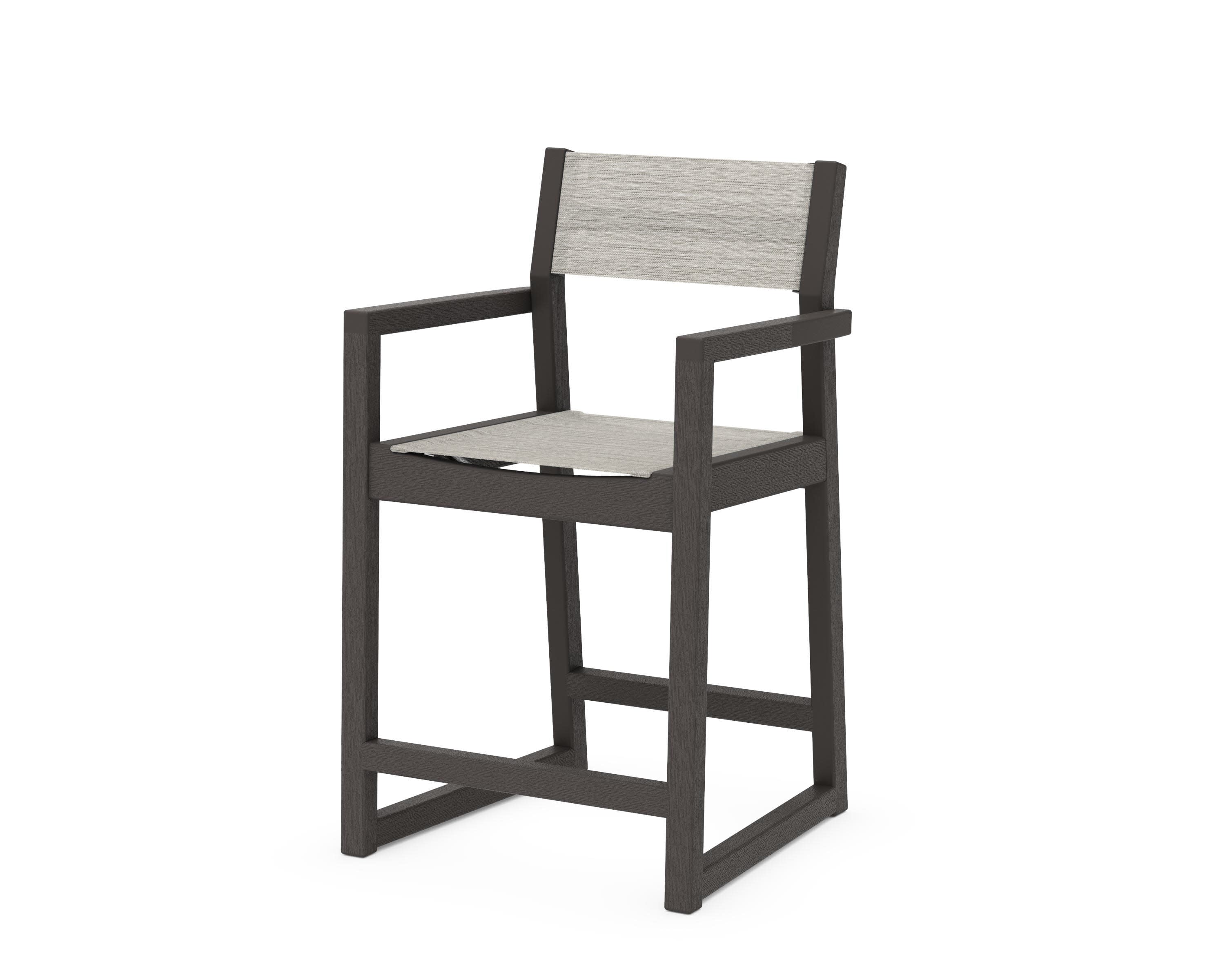 EDGE Sling Counter Arm Chair in Vintage Coffee / Birch Sling