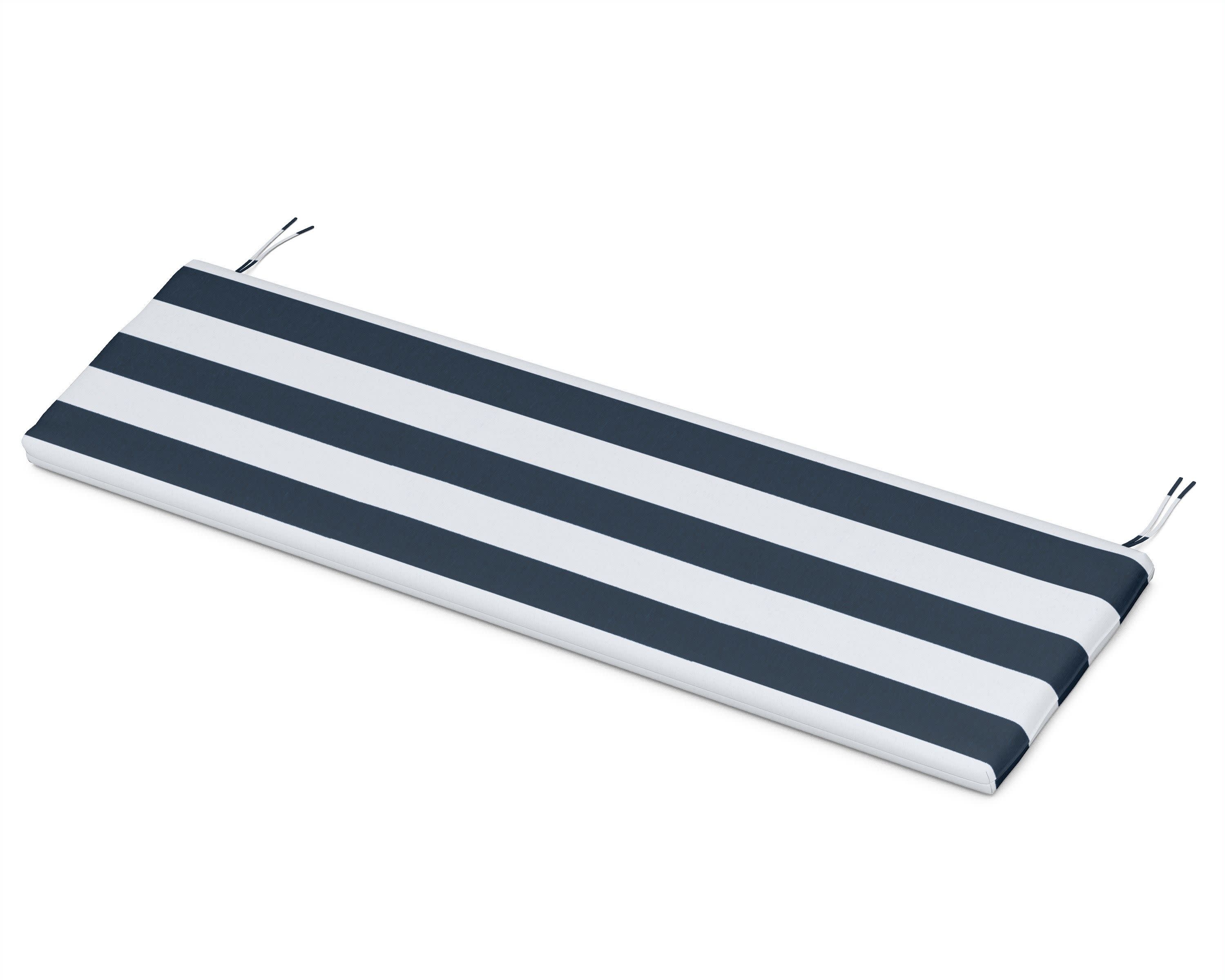 Bench Seat Cushion - 17.25"D x 68.5"W x 2.5"H in Cabana Stripe Marine Indigo