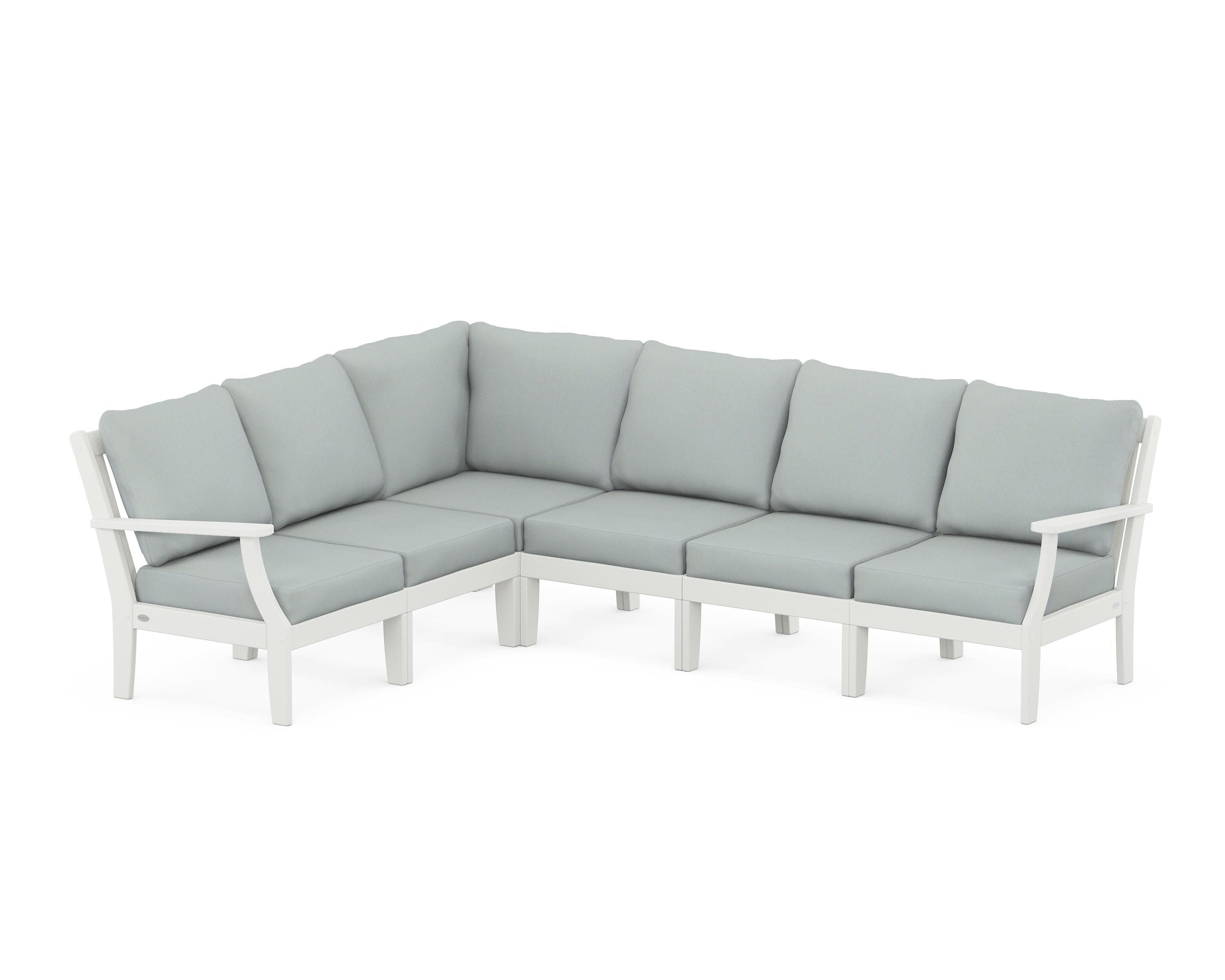 Braxton Modular 6-Piece Deep Seating Set in Vintage White / Spa