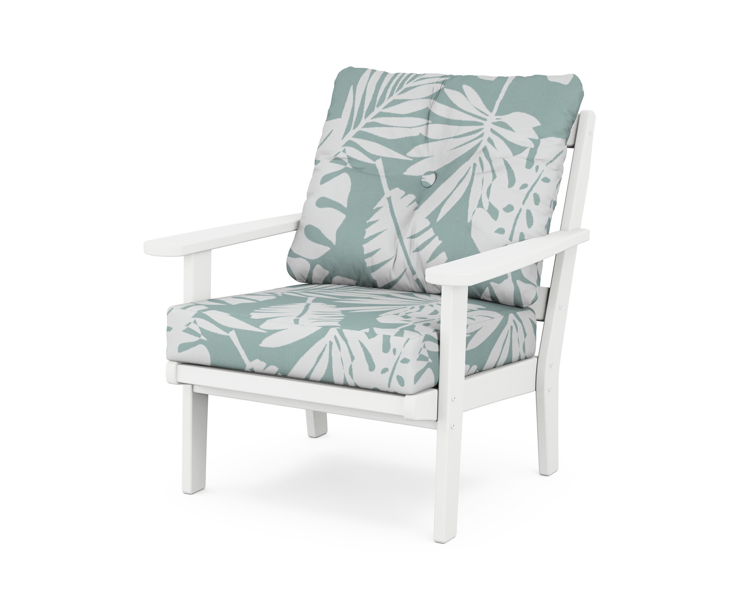 Mission Deep Seating Chair in White / Leaf Glacier Spa