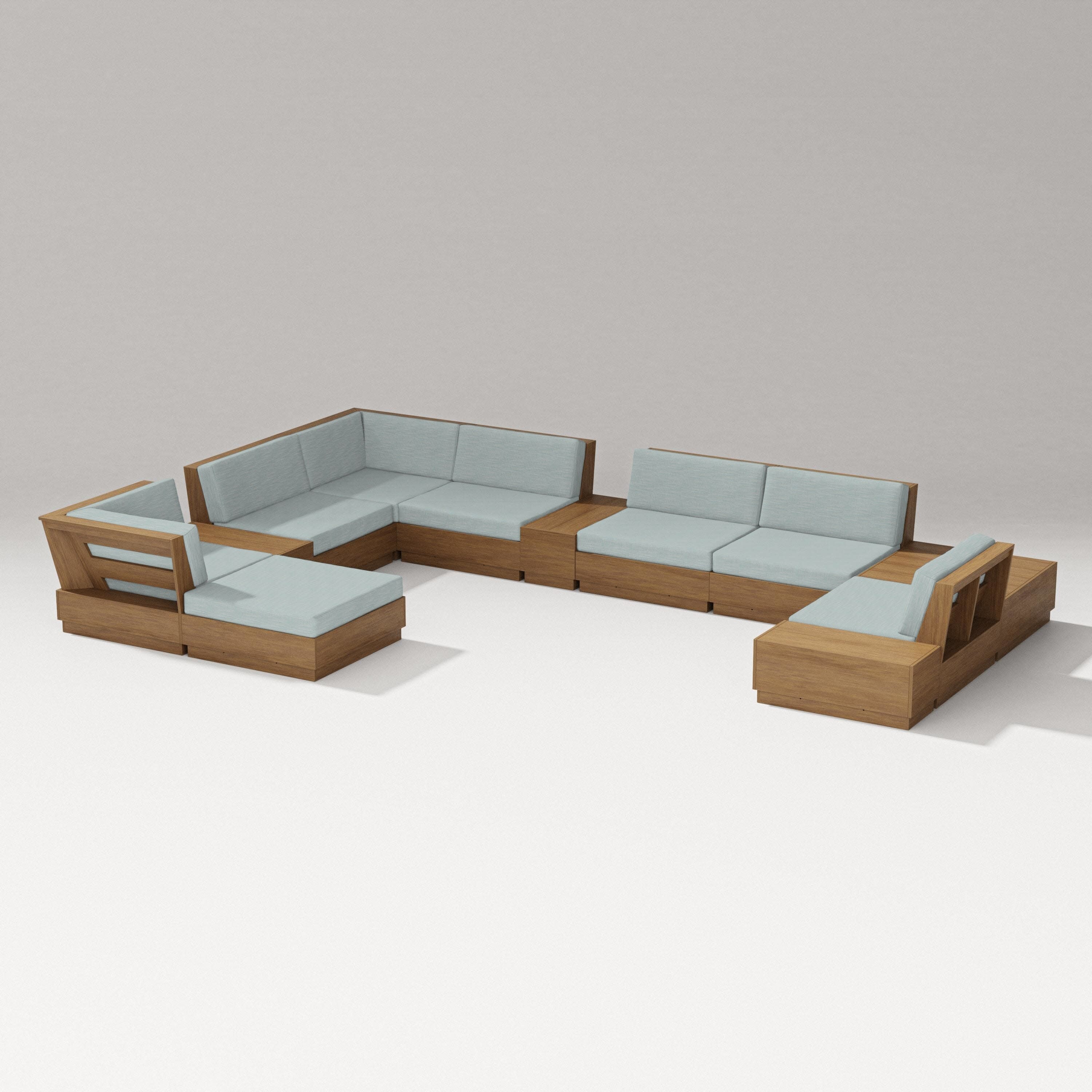 Elevate 12-Piece Conversation Sectional Set in Natural / Soothe Mist
