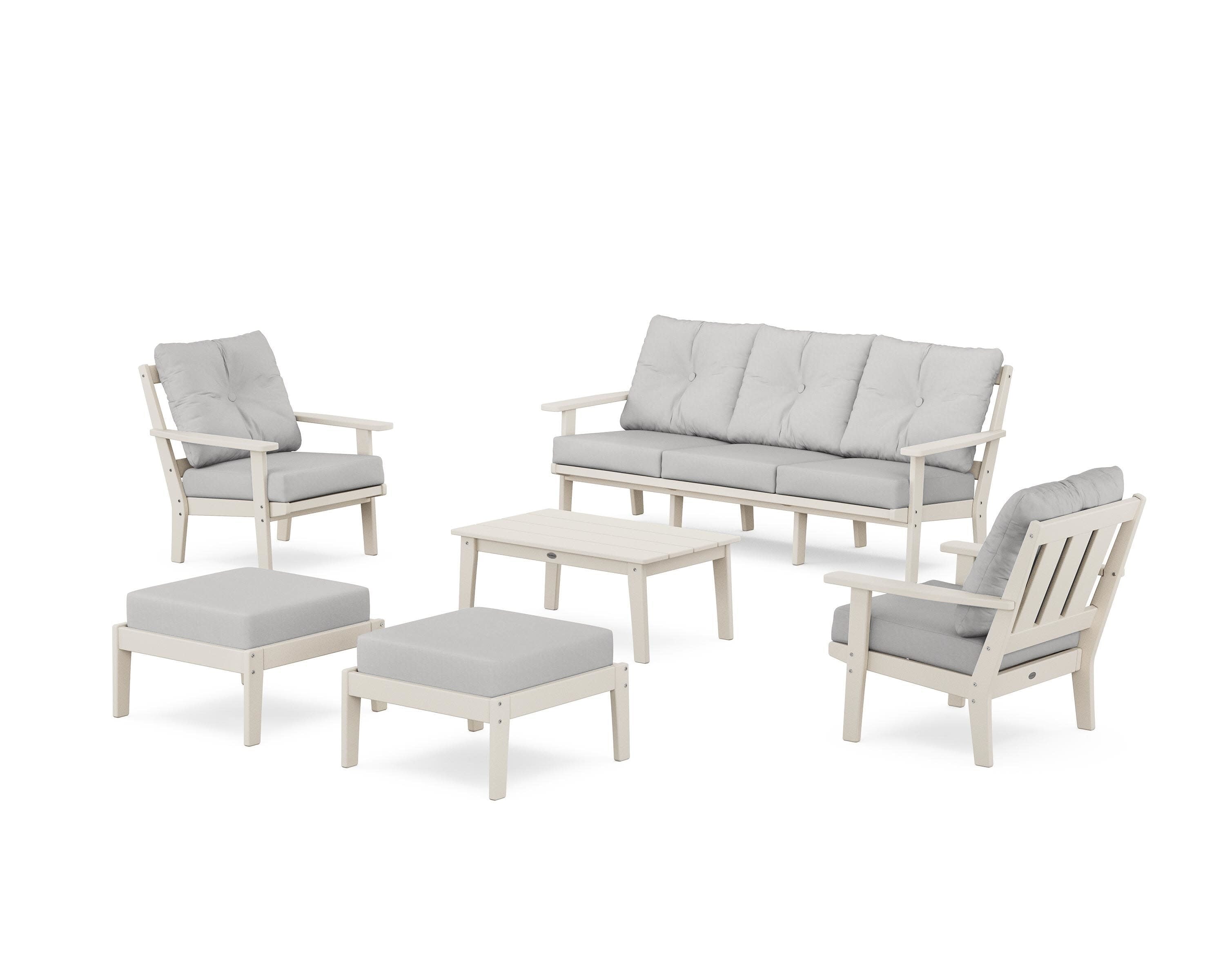 Oxford 6-Piece Lounge Sofa Set in Sand / Diamond in the Rough