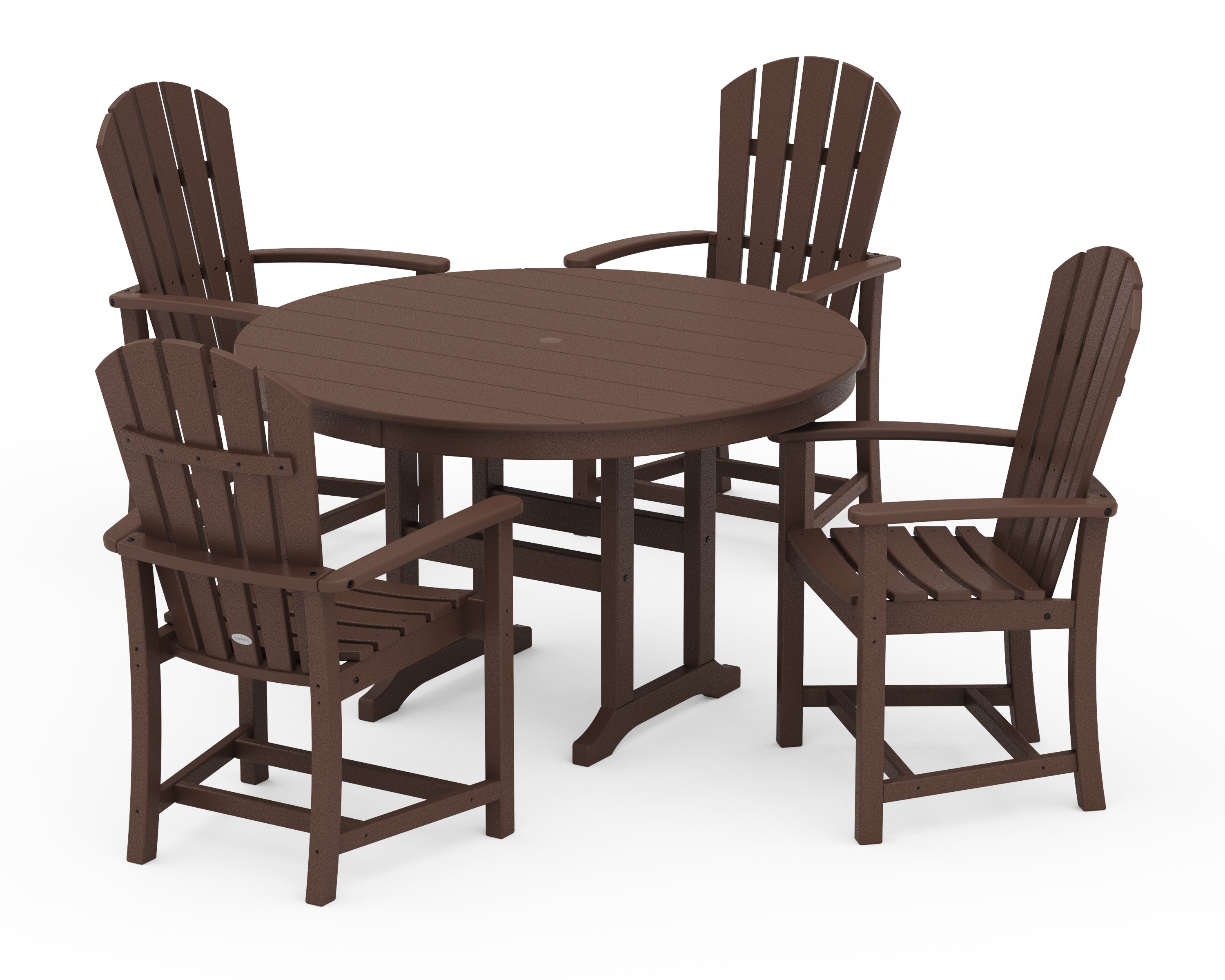 Palm Coast 5-Piece Round Farmhouse Dining Set in Mahogany