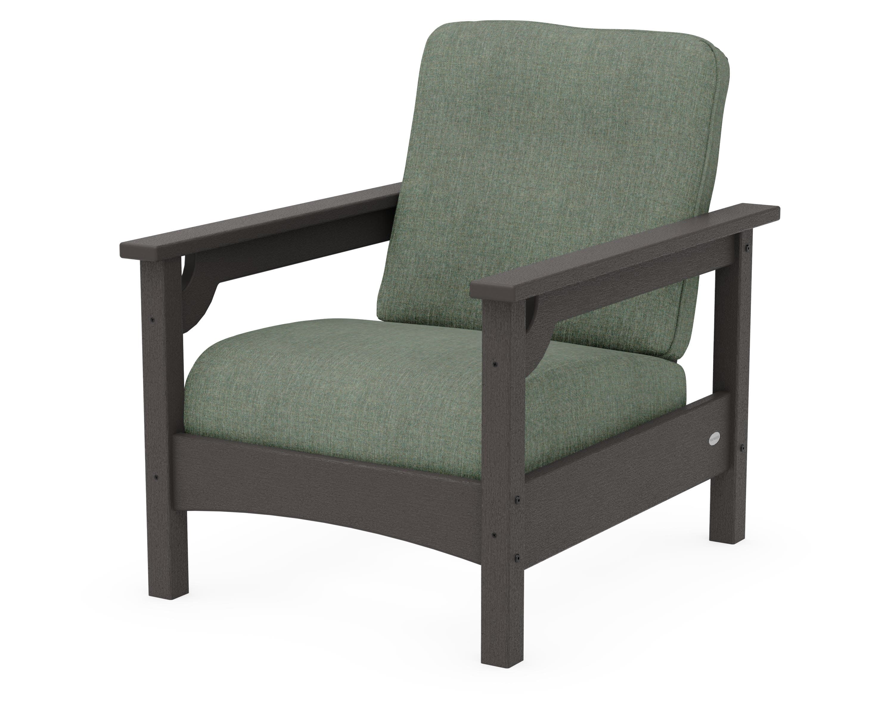 Club Chair in Vintage Coffee / Cast Sage