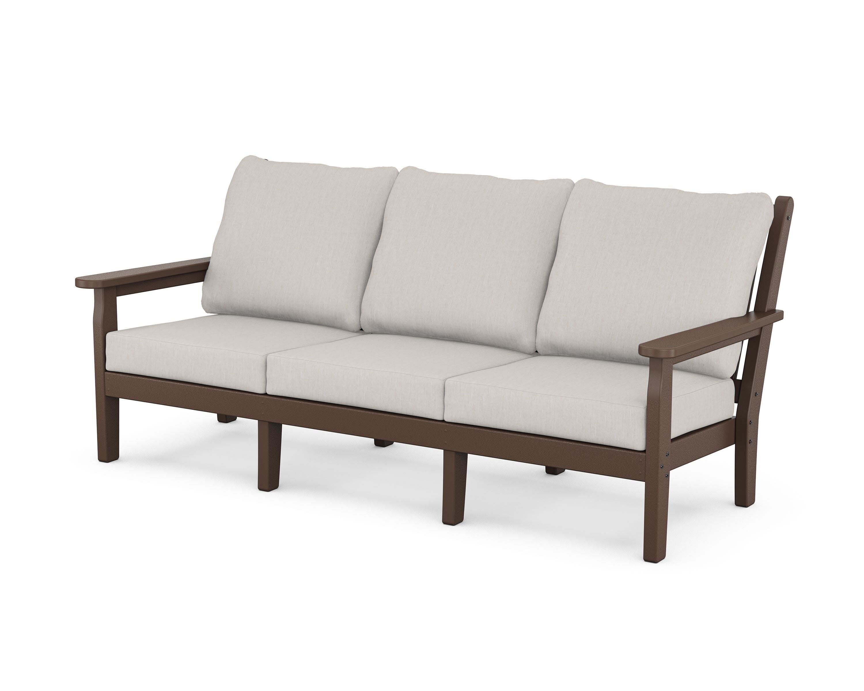 Chippendale Deep Seating Sofa in Mahogany / Cast Ash