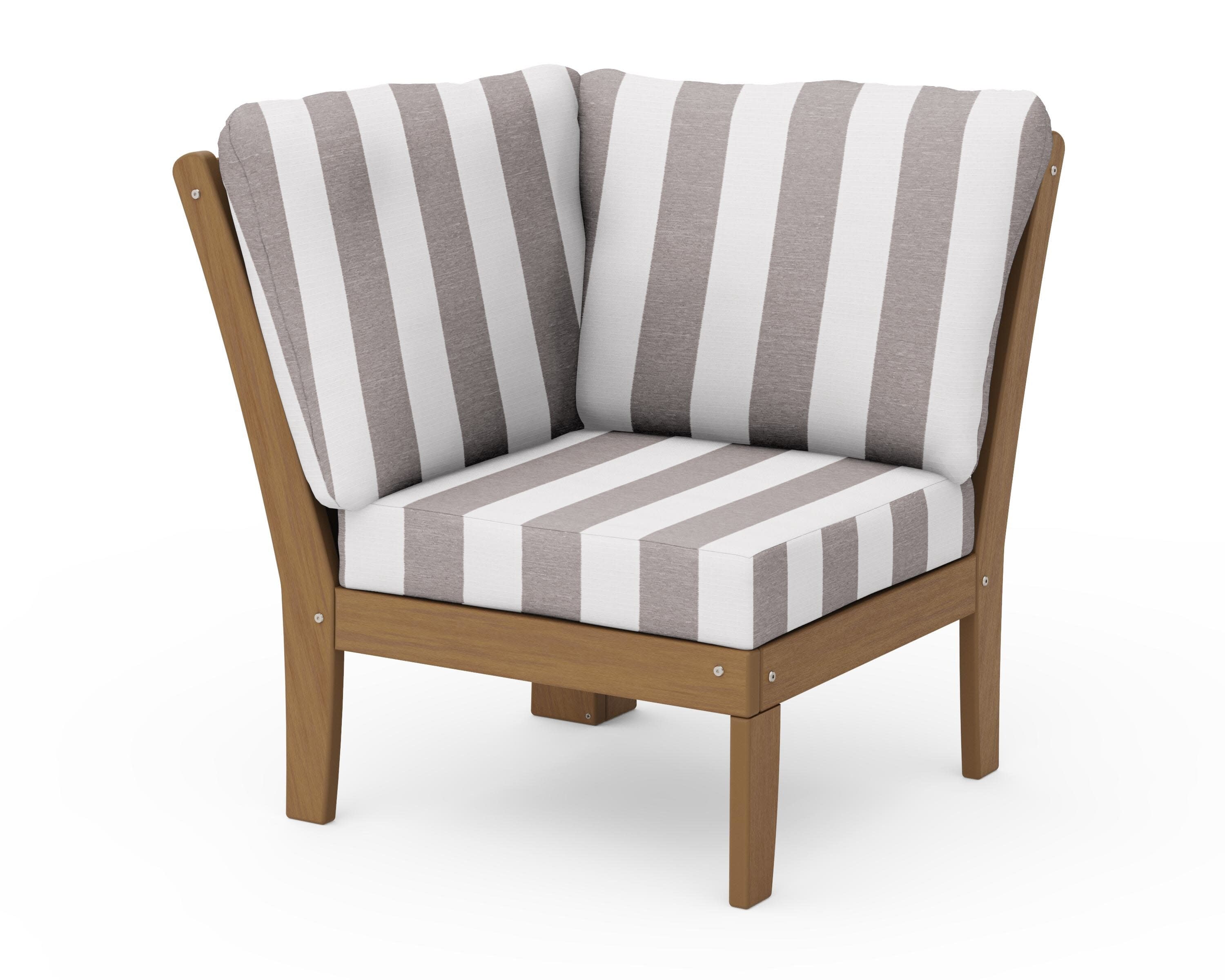 Braxton Modular Corner Chair in Natural / Cabana Stripe Grey Mist