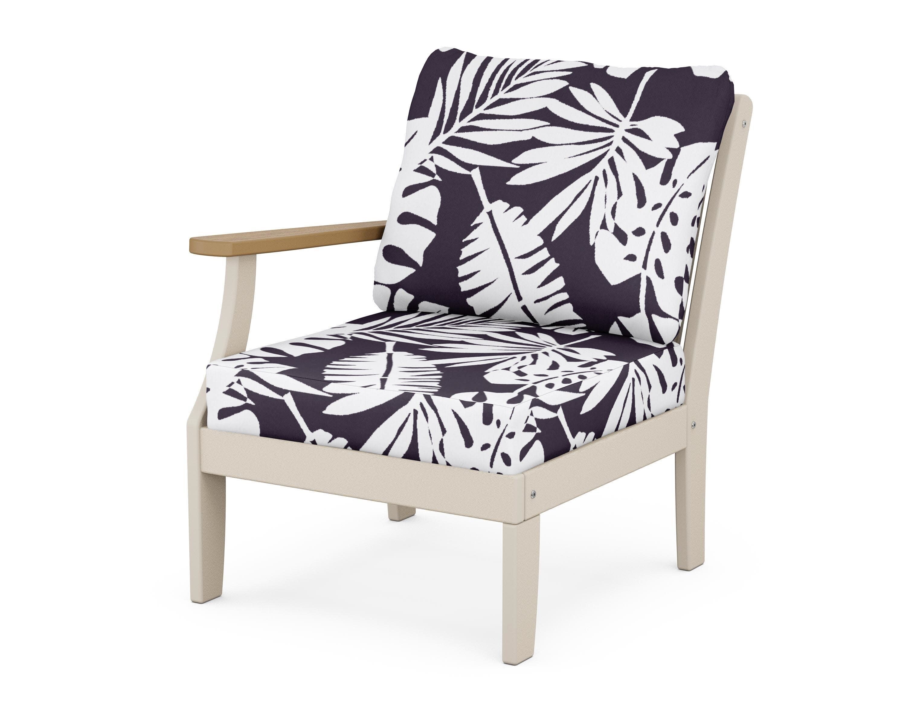 Braxton Modular Left Arm Chair in Sand / Natural / Leaf Navy