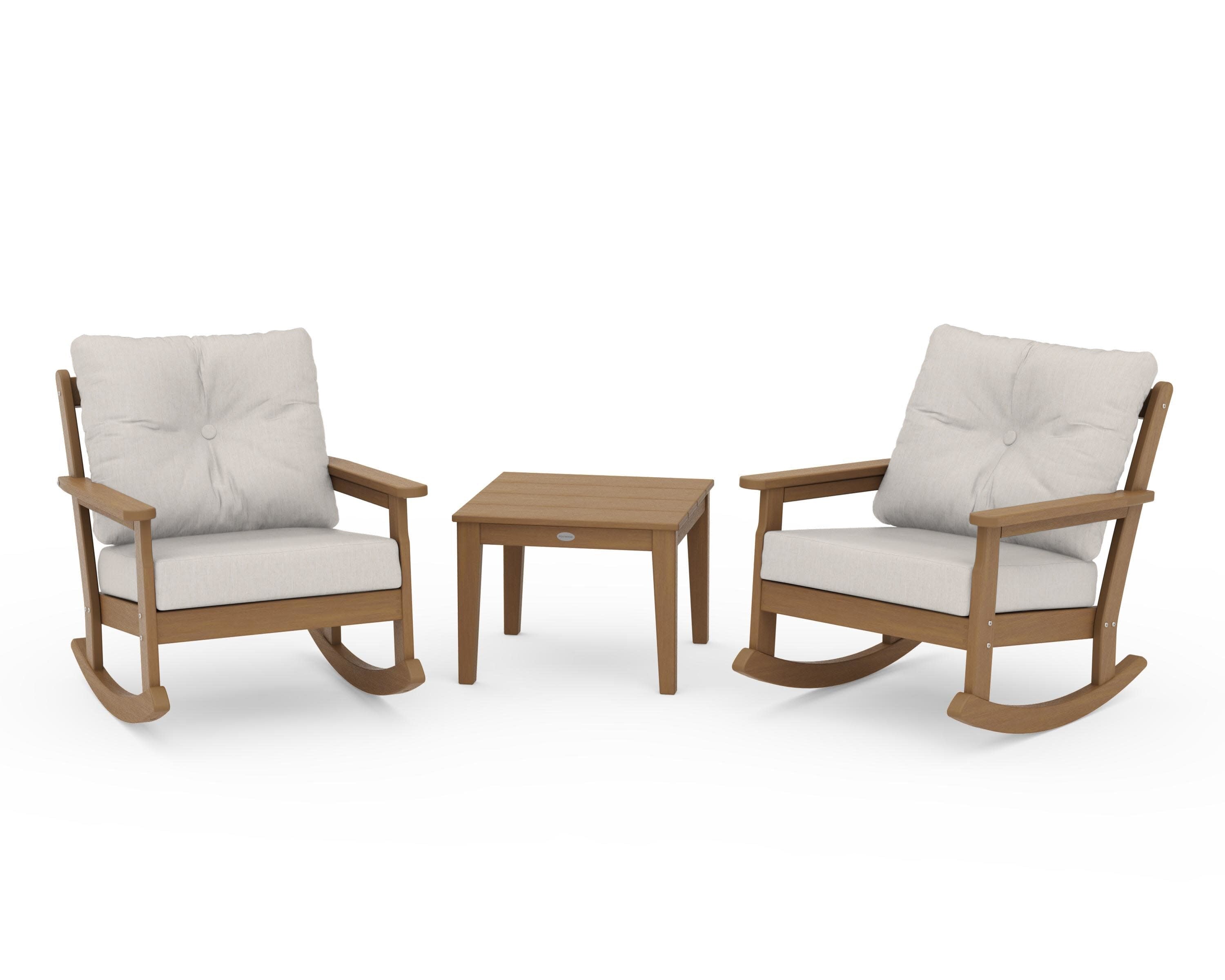 Vineyard 3-Piece Deep Seating Rocker Set in Natural / Cast Ash