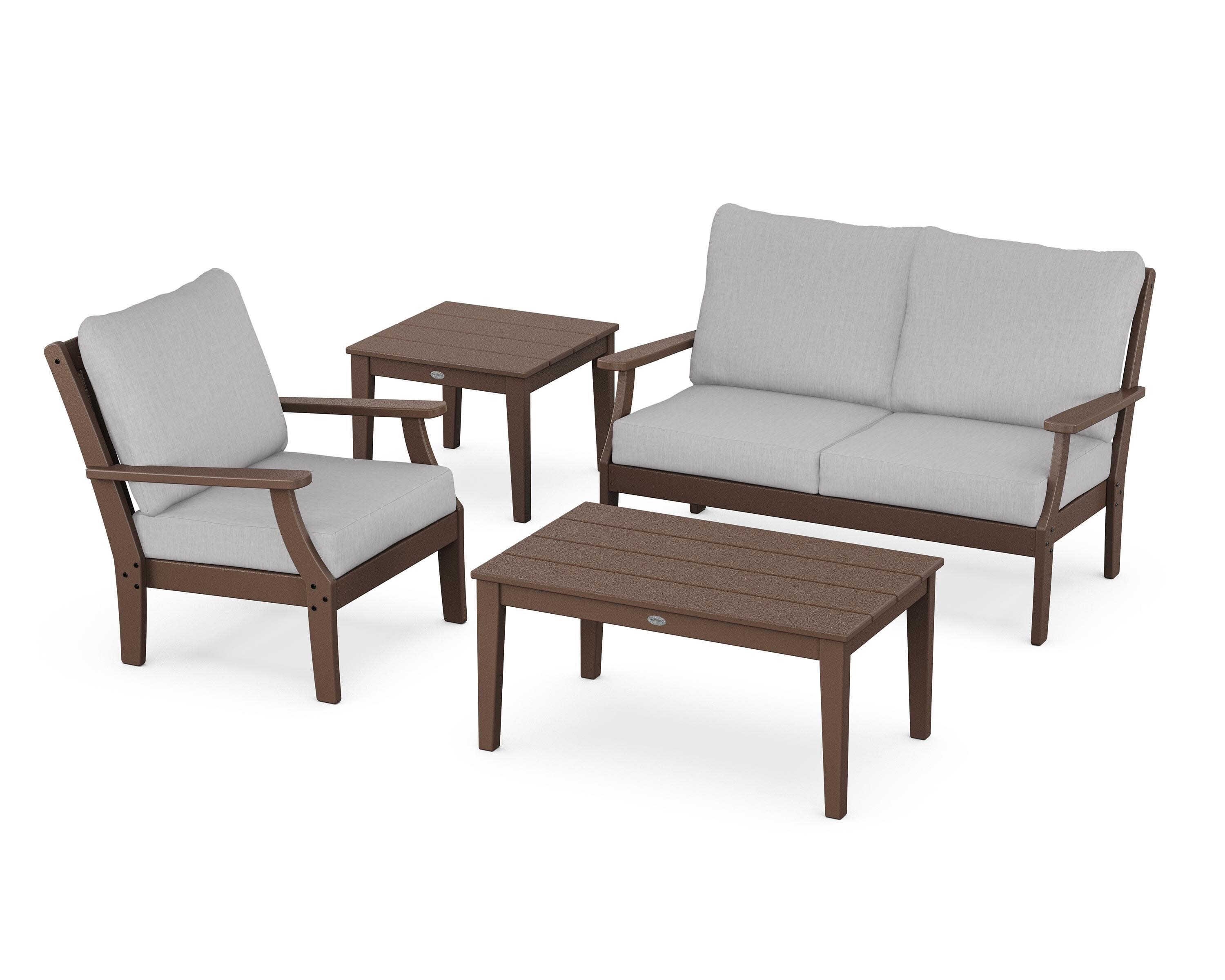 Braxton 4-Piece Deep Seating Set in Mahogany / Granite