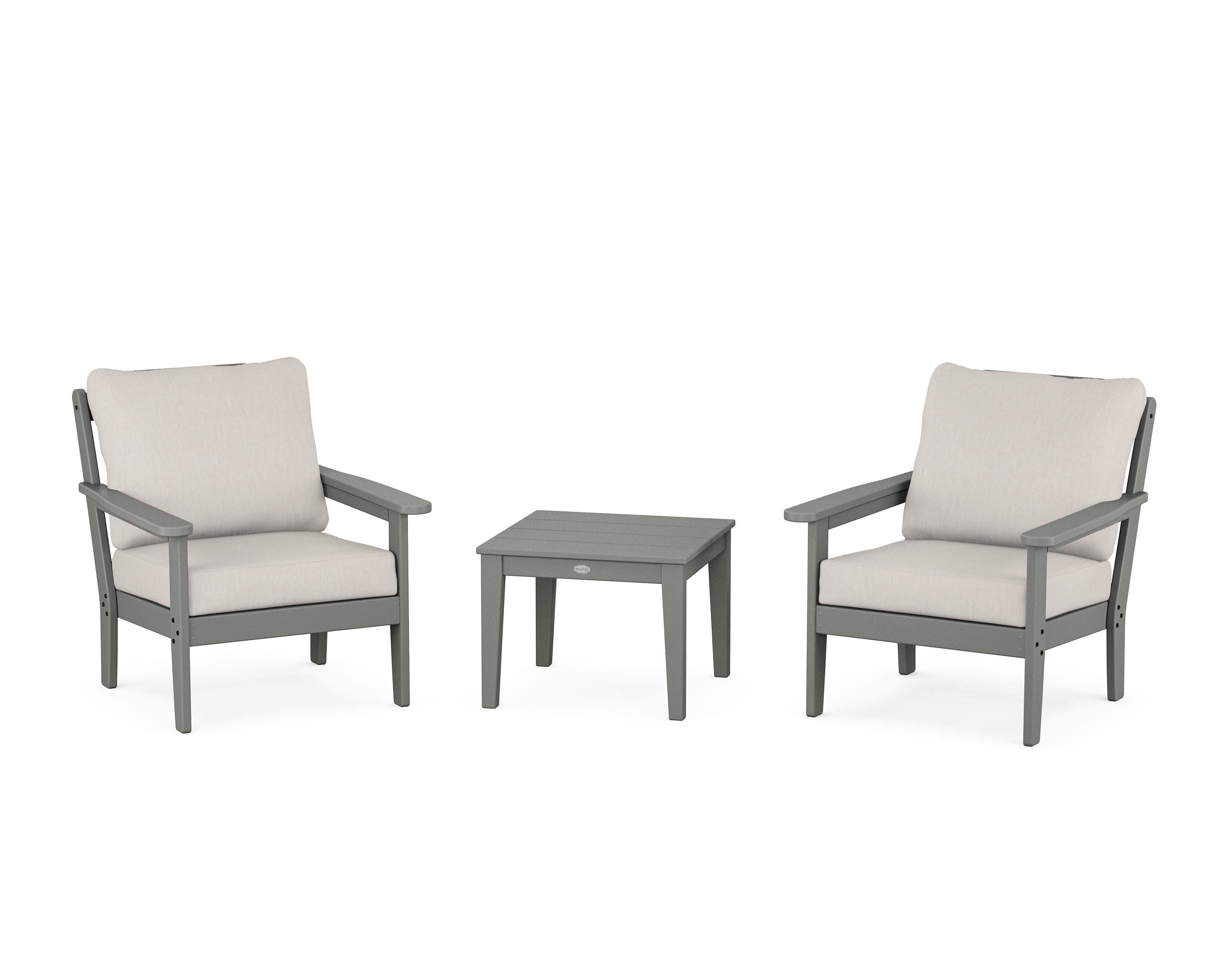 Cottage 3-Piece Deep Seating Set in Slate Grey / Cast Ash