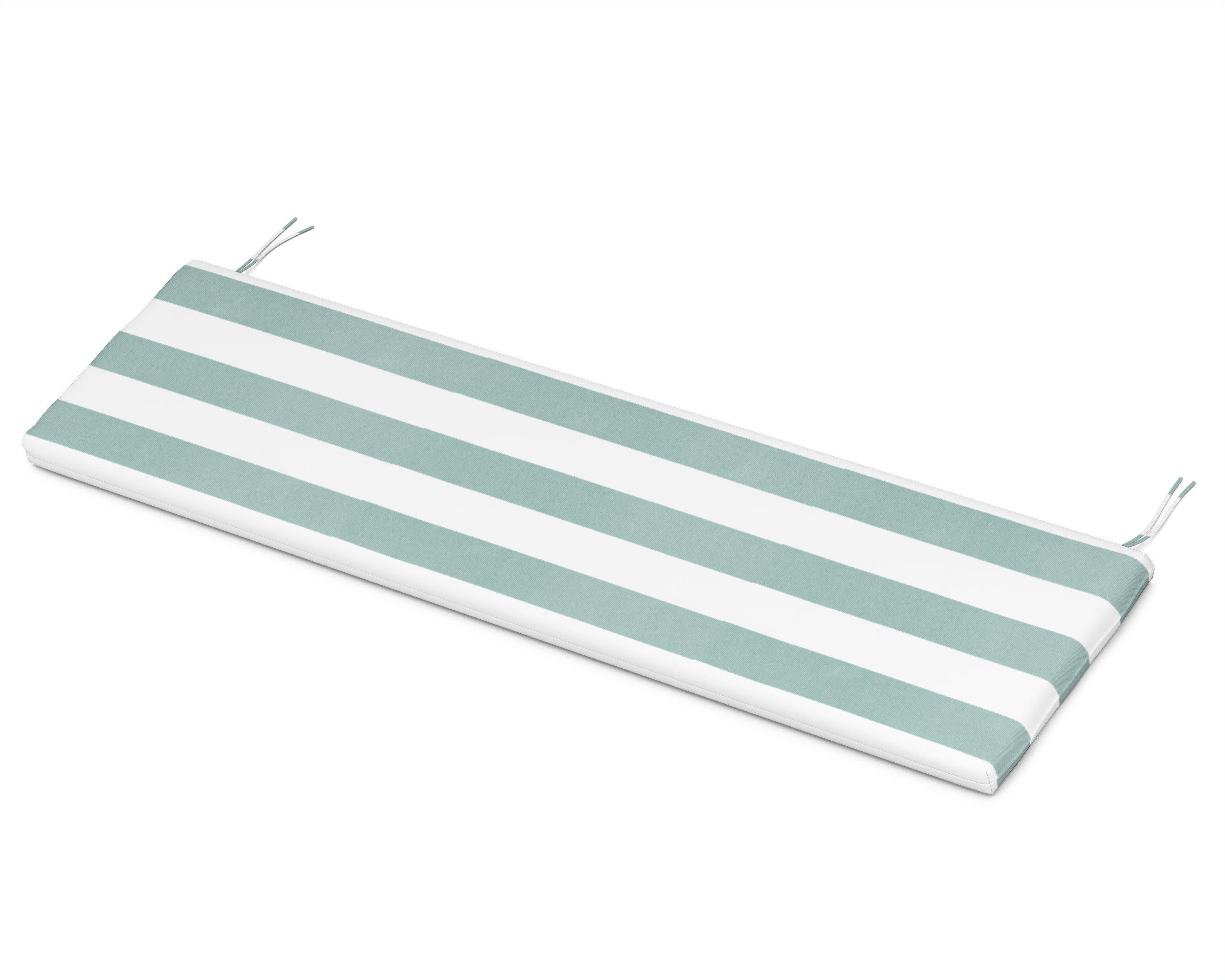 Bench Seat Cushion - 17.5"D x 57.5"W x 2.5"H in Cabana Stripe Glacier Spa