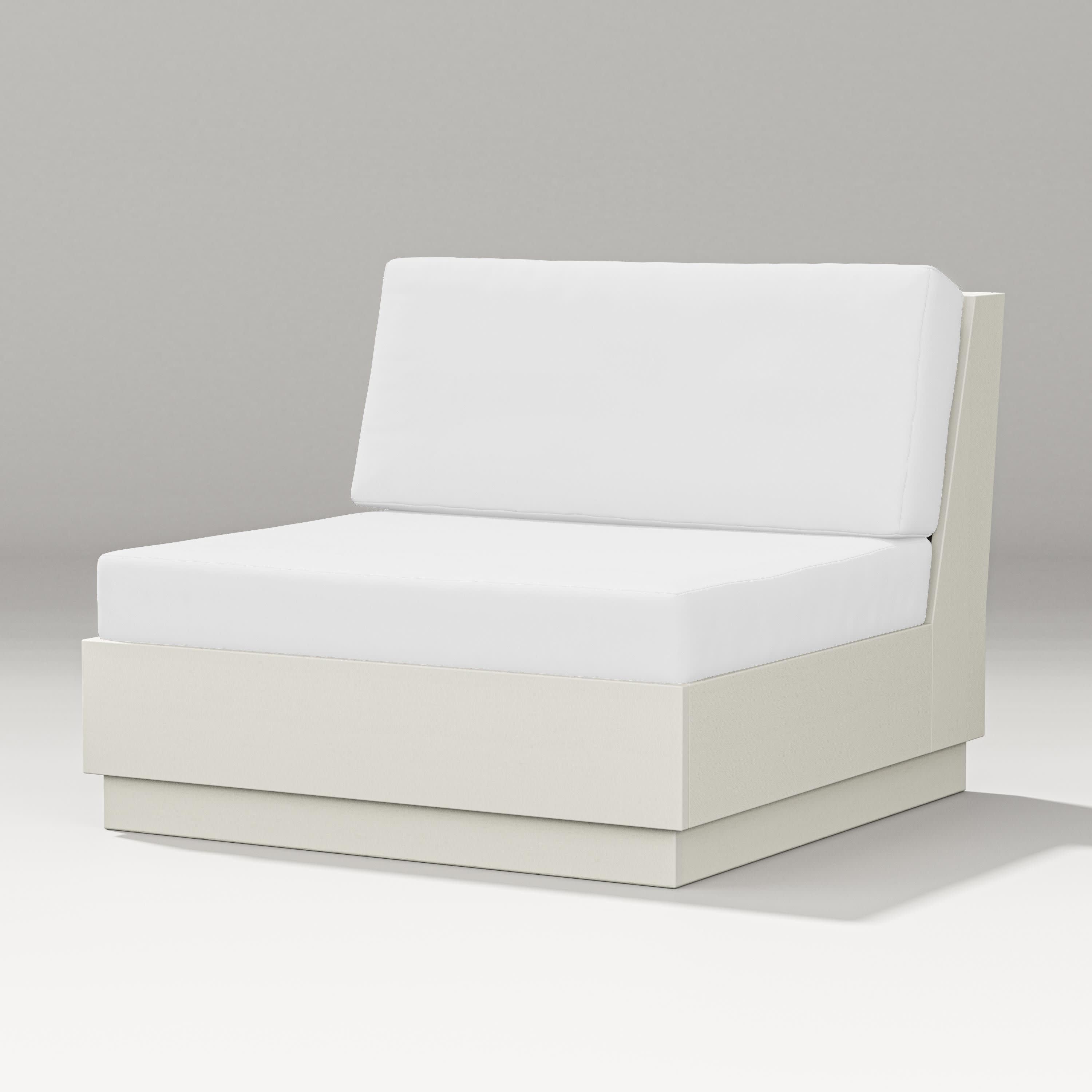 Elevate Modular Armless Chair in Vintage White / Natural