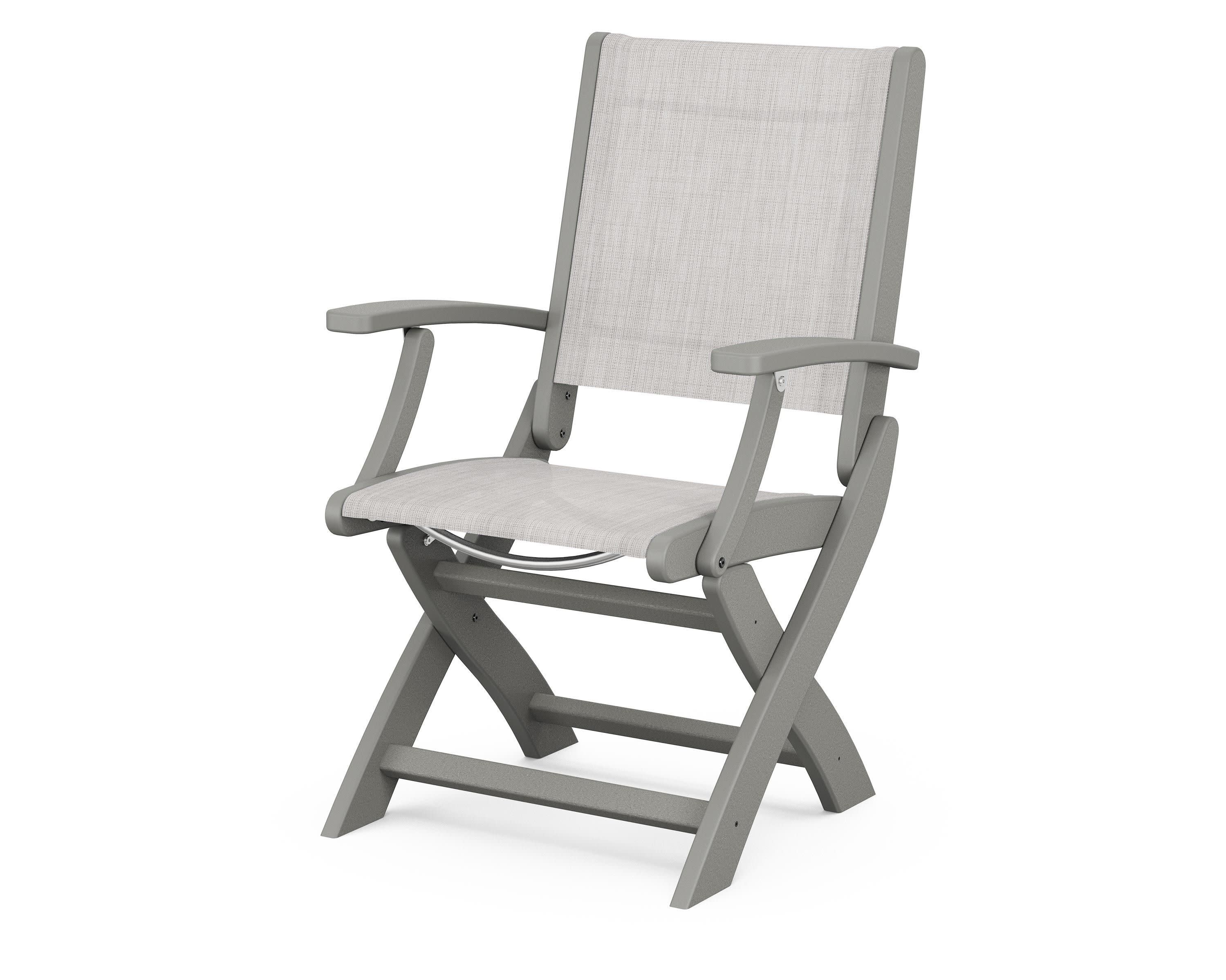 Coastal Folding Chair in Slate Grey / Parchment Sling