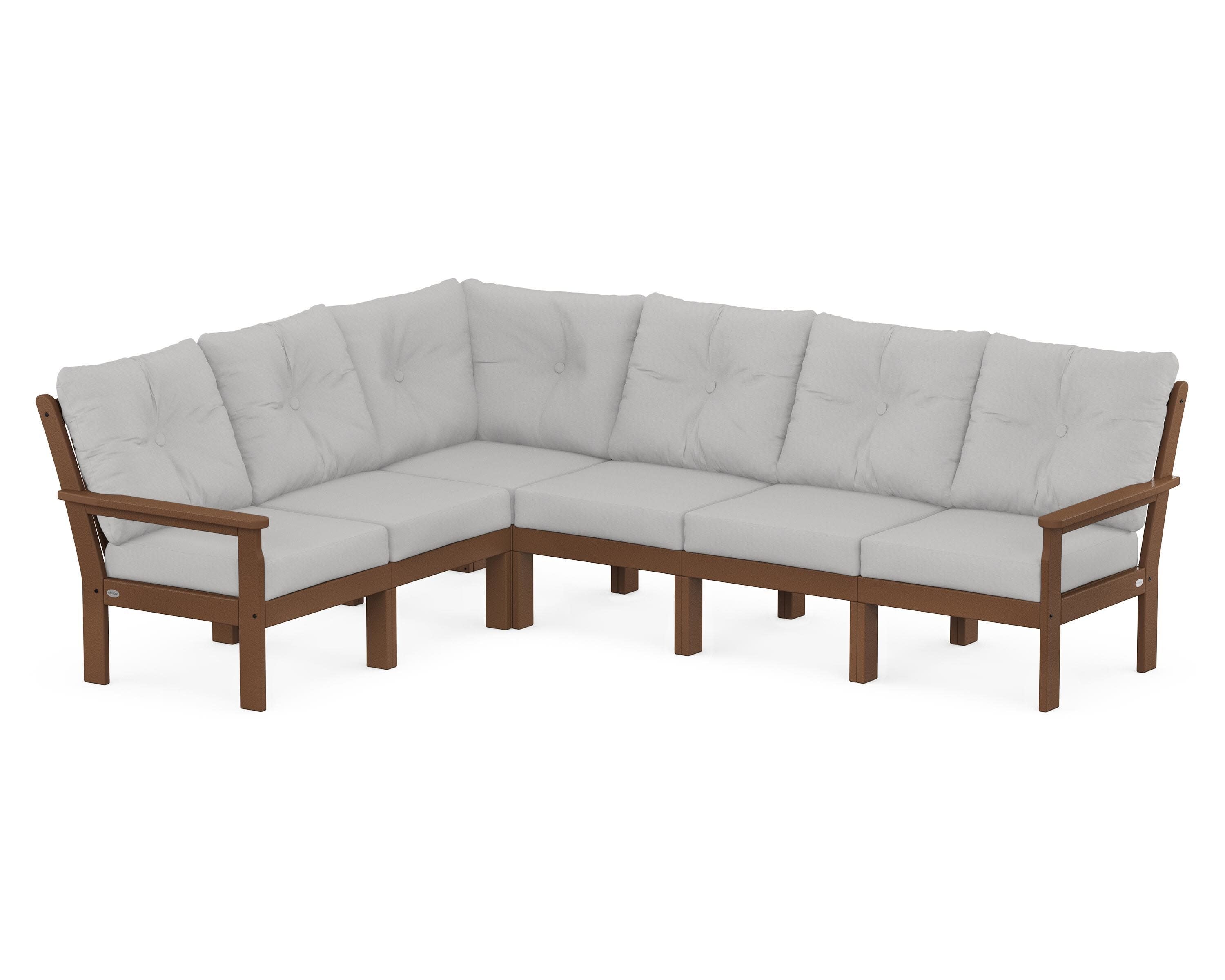 Vineyard 6-Piece Sectional in Teak / Diamond in the Rough