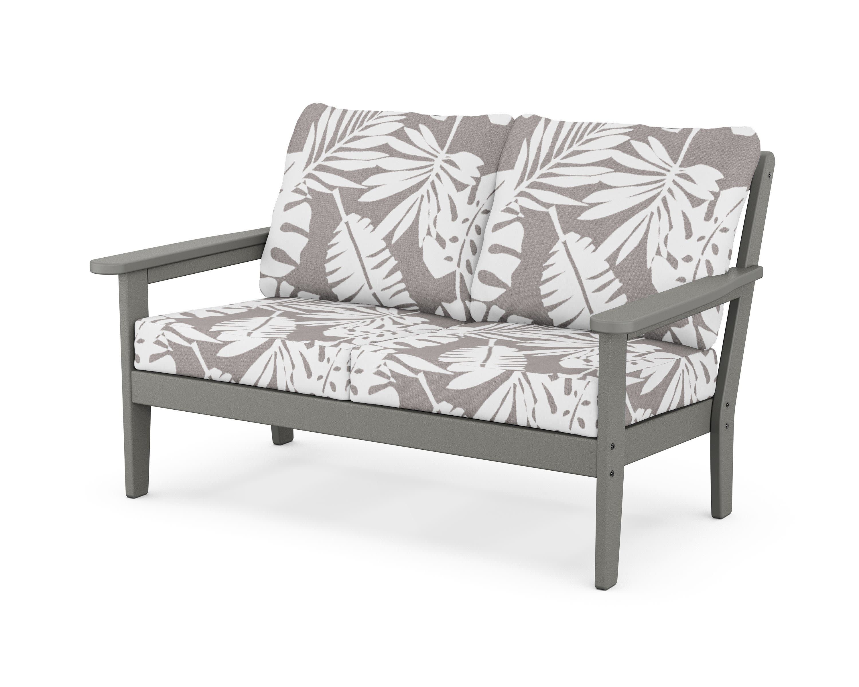 Cottage Deep Seating Loveseat in Slate Grey / Leaf Grey Mist