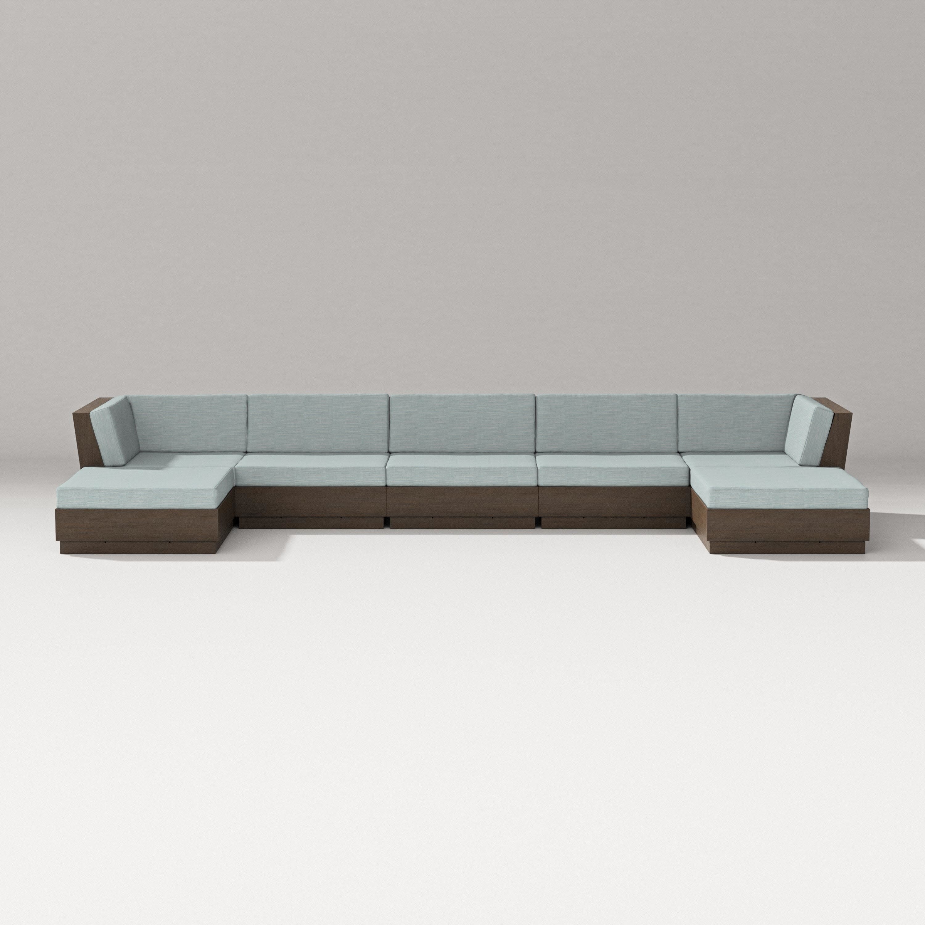 Elevate 7-Piece Double Chaise Sectional in Kona / Soothe Mist