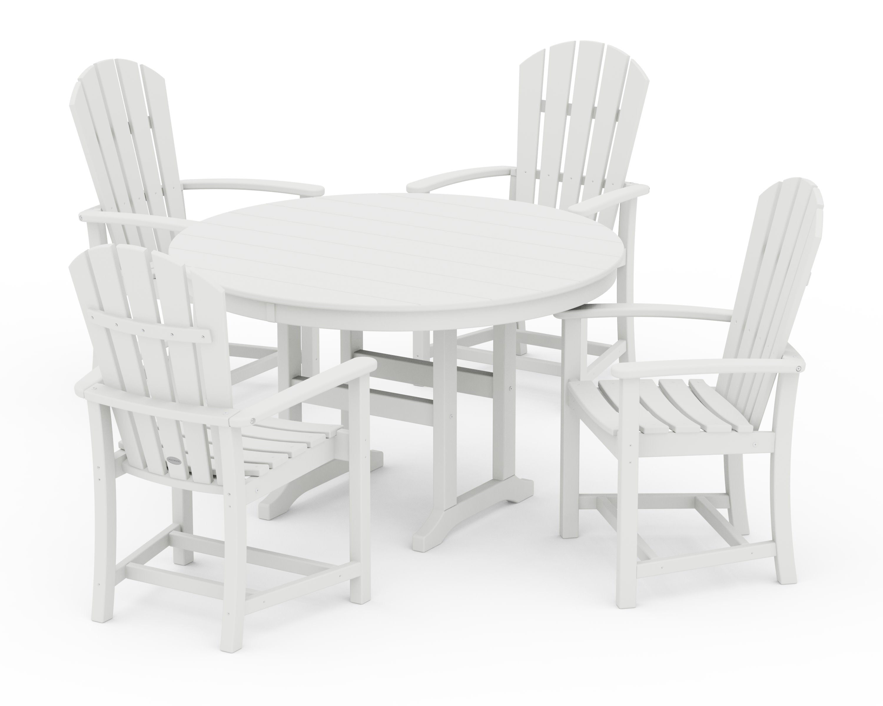 Palm Coast 5-Piece Round Farmhouse Dining Set in White