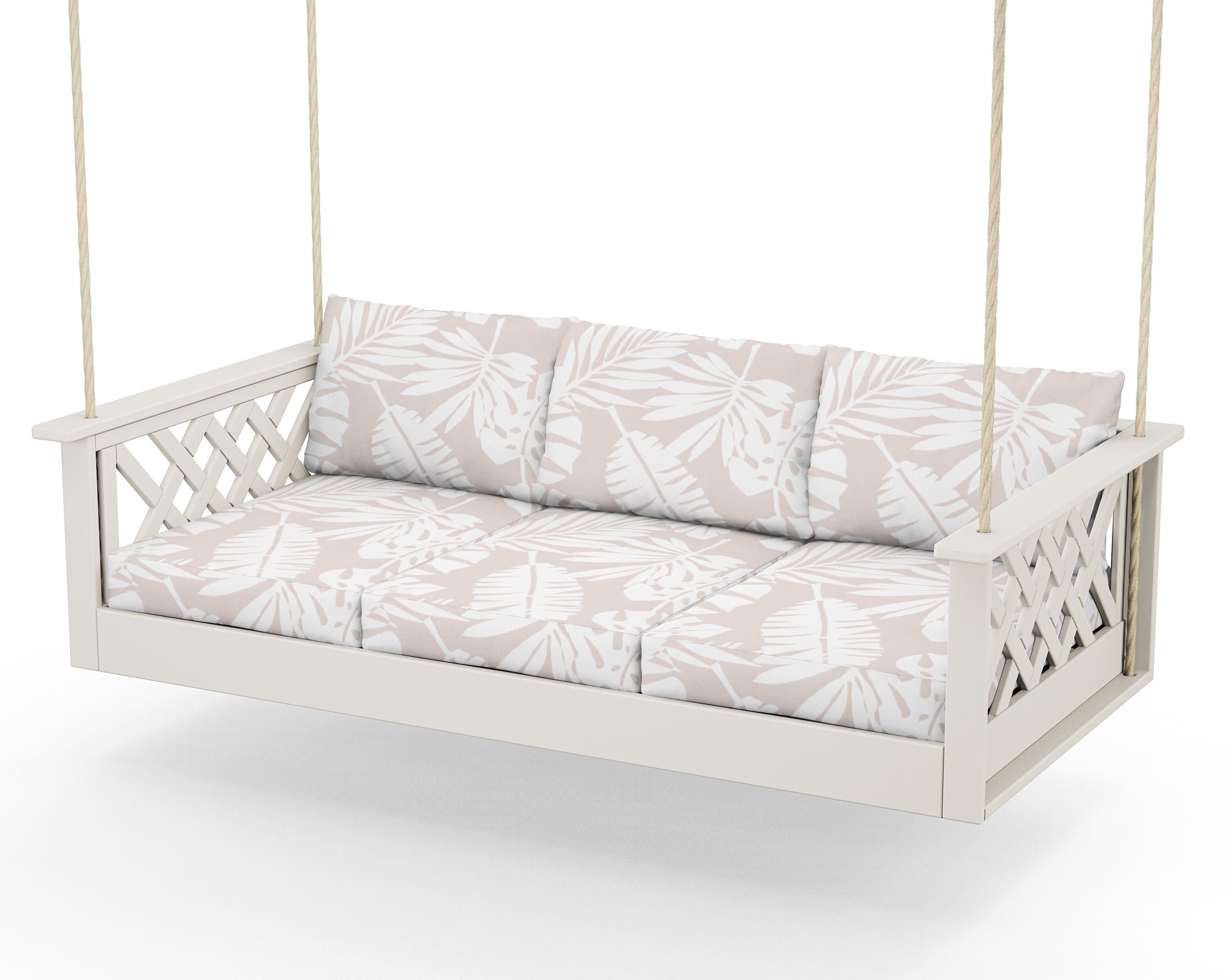 Wovendale Daybed Swing in Sand / Leaf Dune Burlap