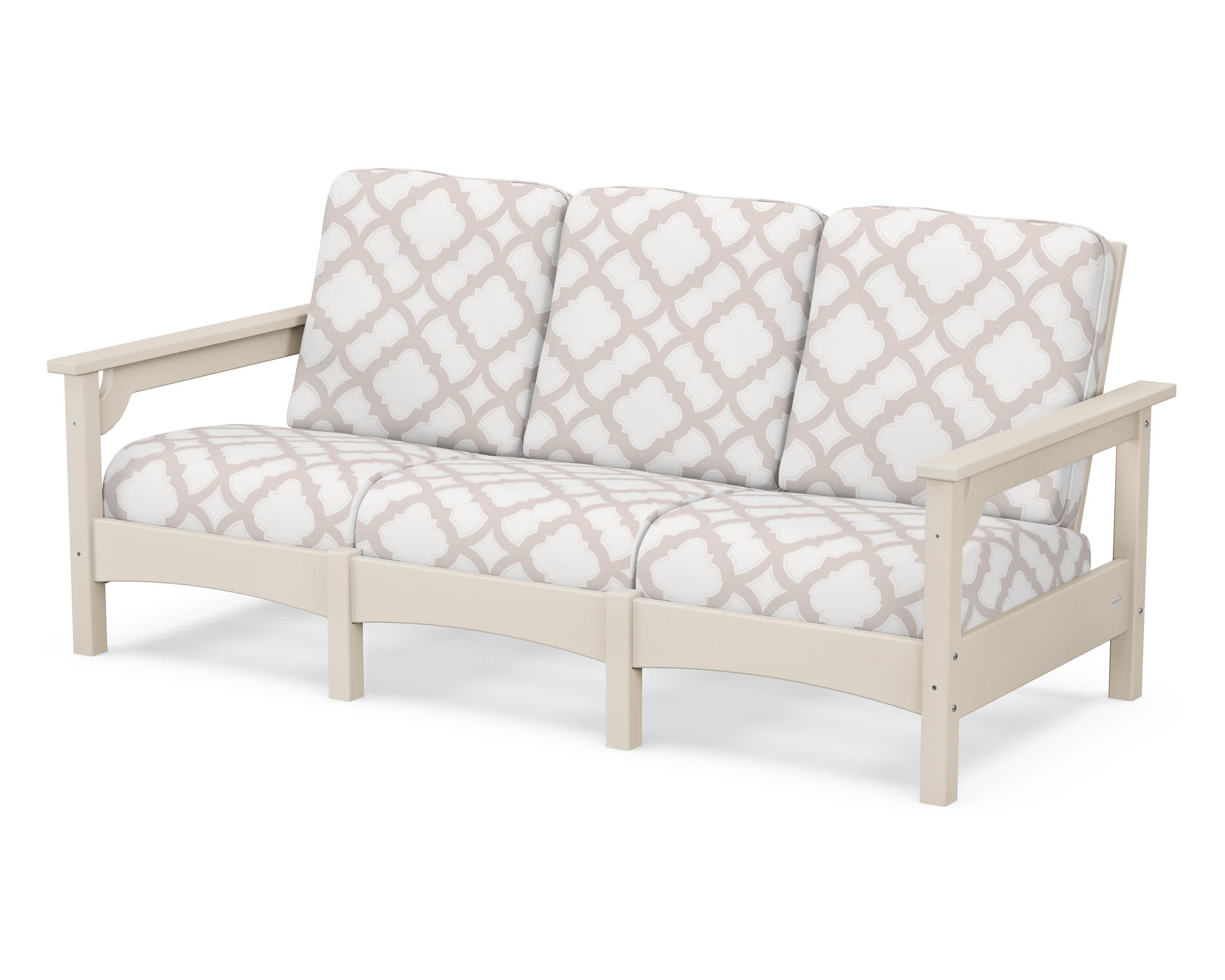 Club Sofa in Sand / Trellis Dune Burlap