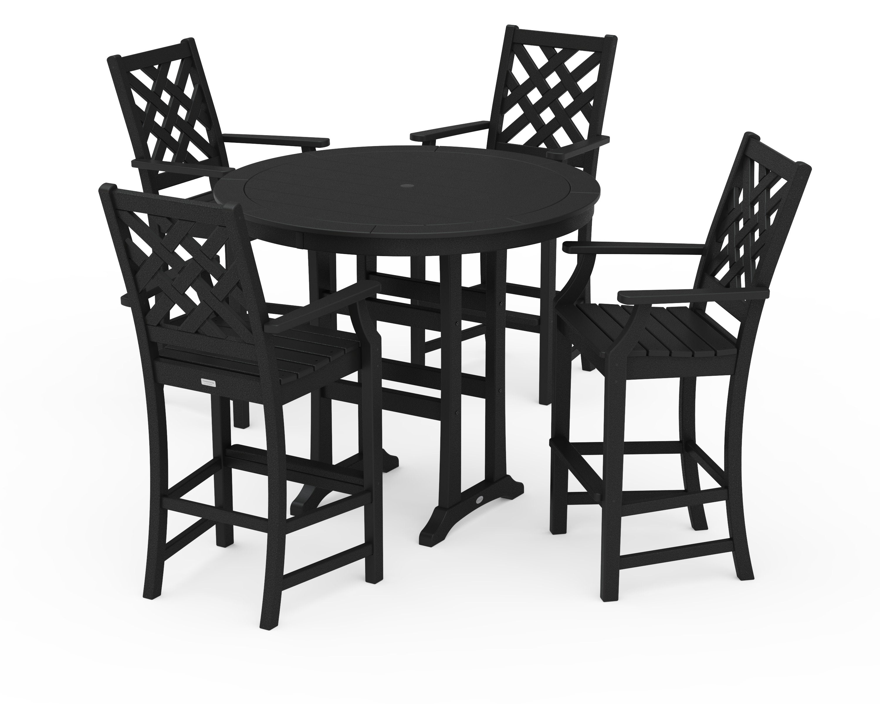 Wovendale 5-Piece Round Bar Set in Black