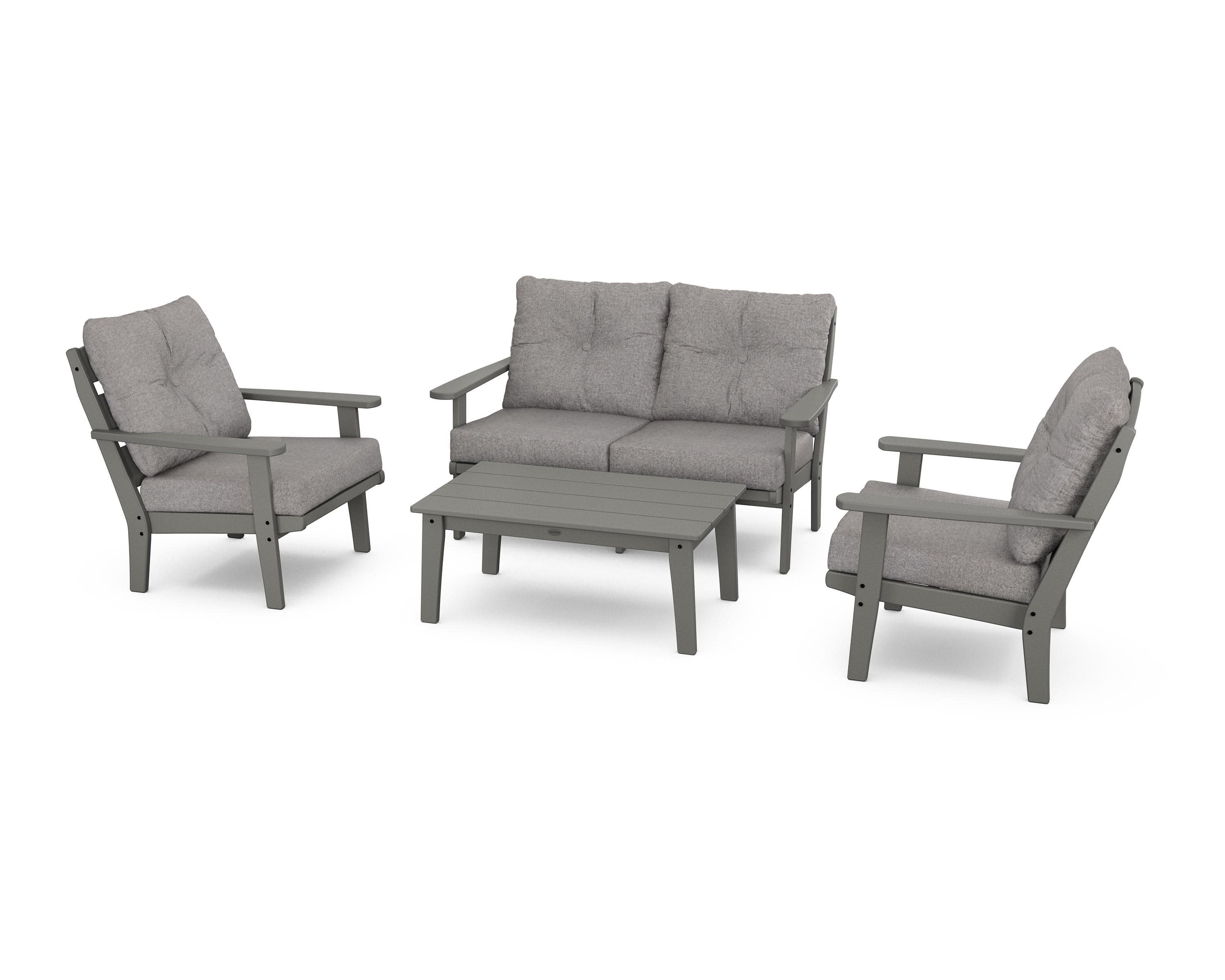 Lakeside 4-Piece Deep Seating Set in Slate Grey / Grey Mist