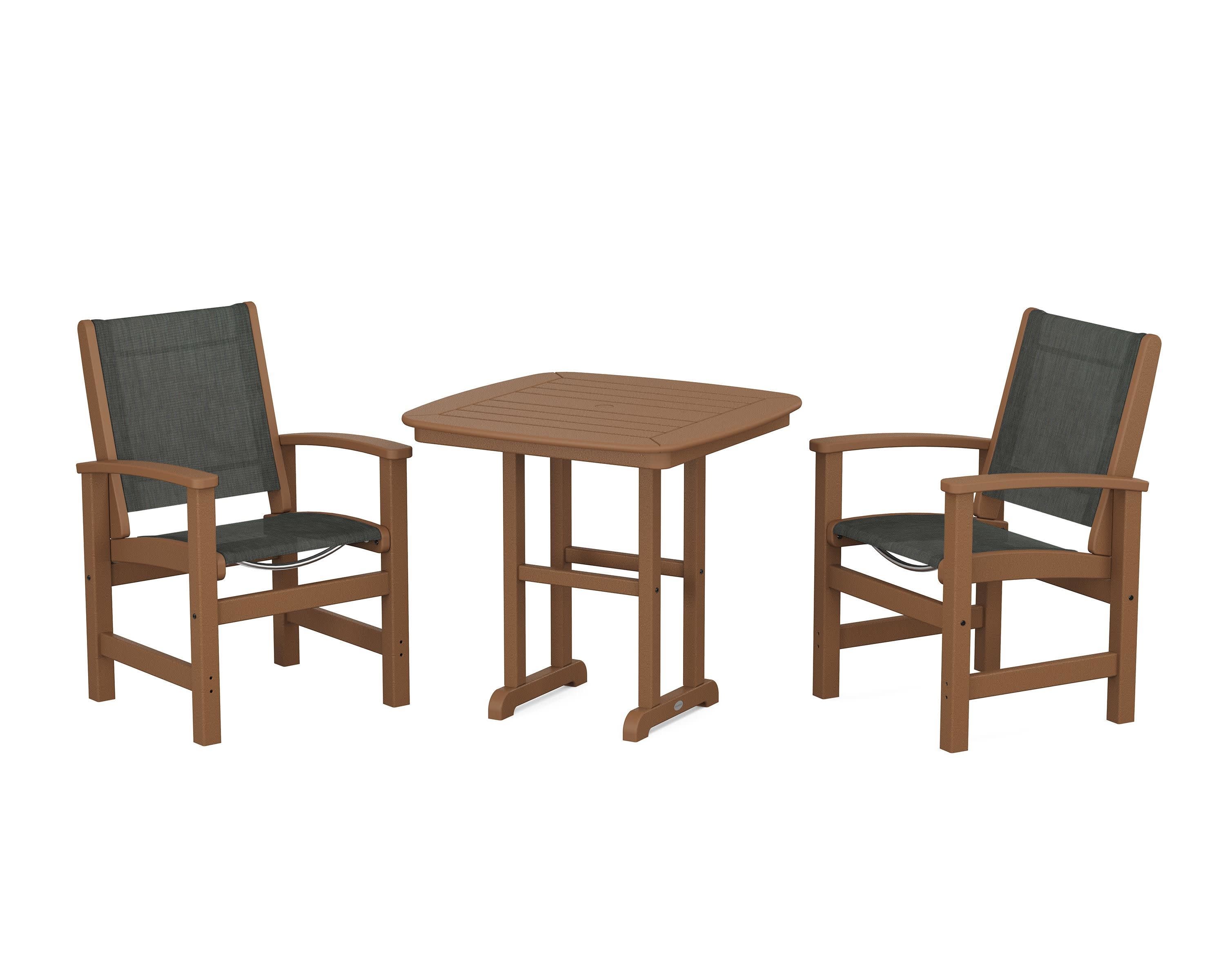 Coastal 3-Piece Dining Set in Teak / Ember Sling