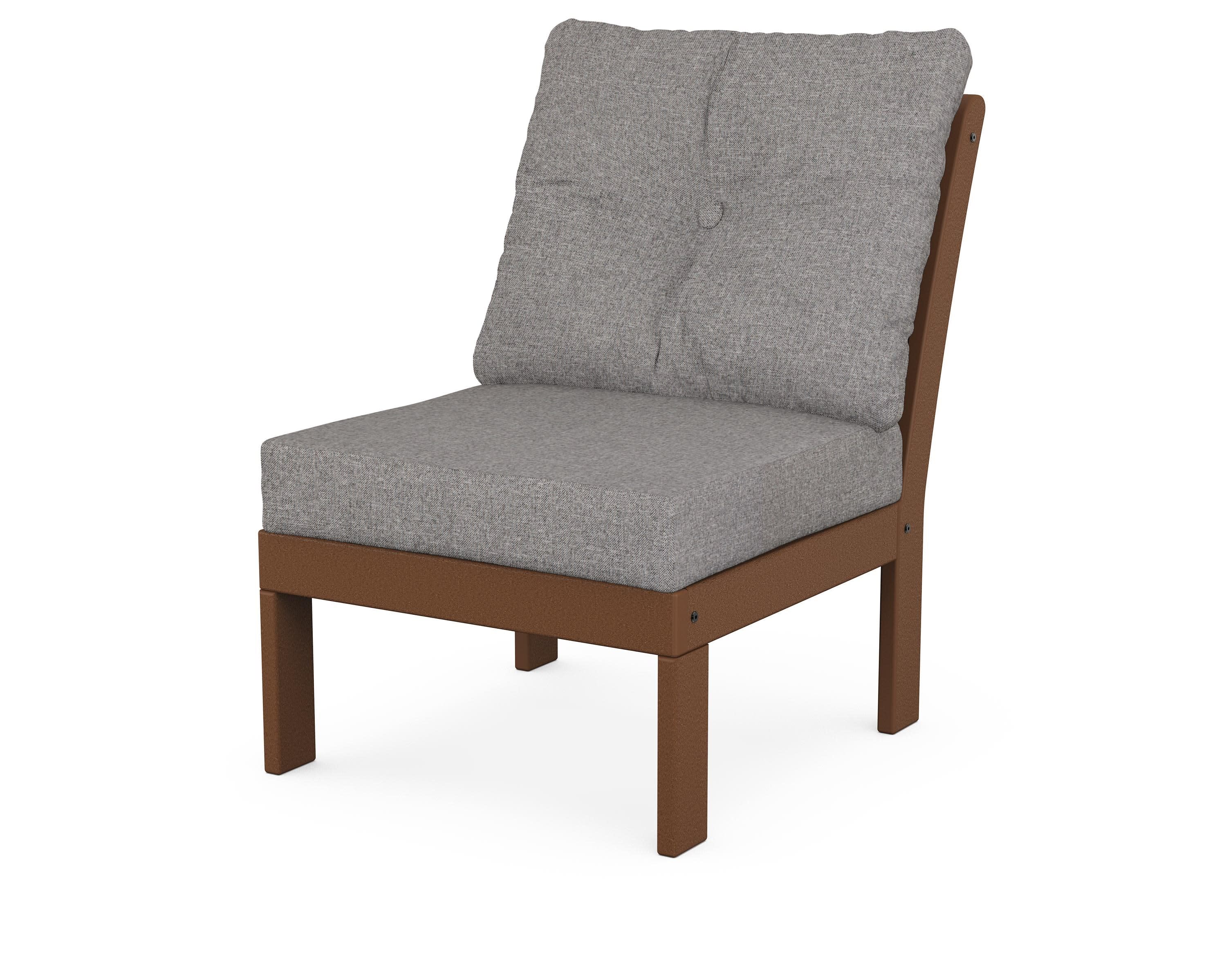 Vineyard Modular Armless Chair in Teak / Grey Mist